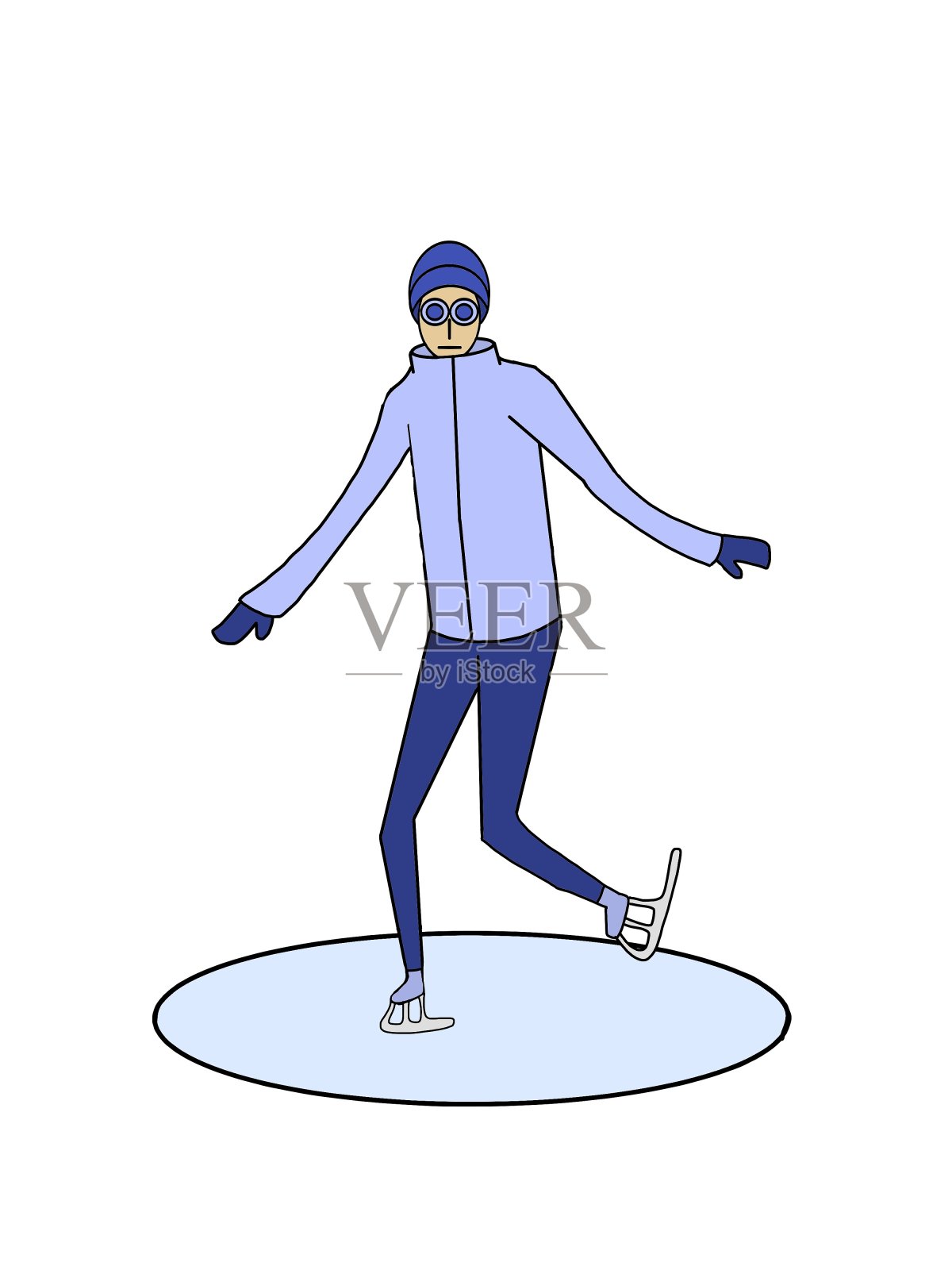 滑冰插画图片素材