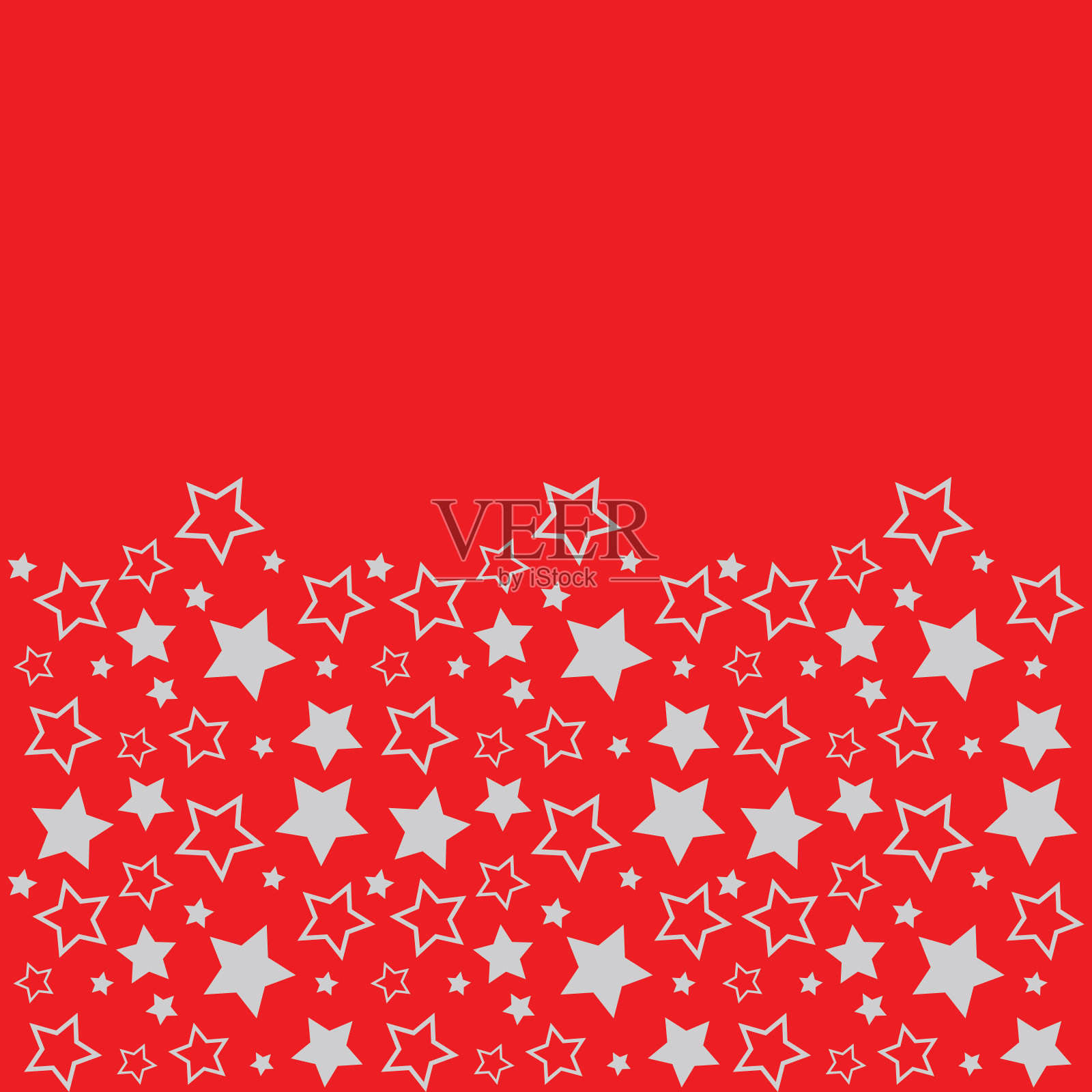 为文本留出空白的框架。银色的星星镶边。红色的背景。矢量圣诞和新年贺卡,横幅,邀请,包装设计,插图图案插画图片素材