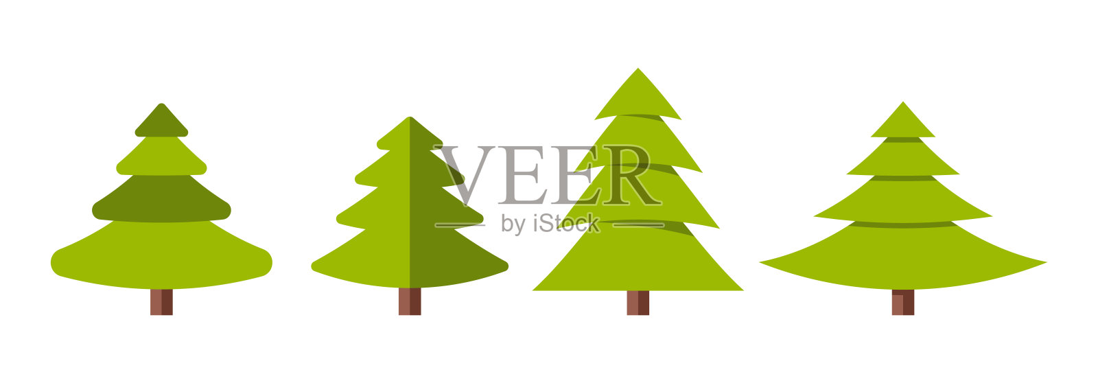 圣诞树,现代平面设计插画图片素材