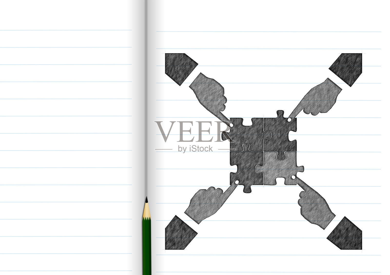 绘制在纸上的商业概念照片摄影图片