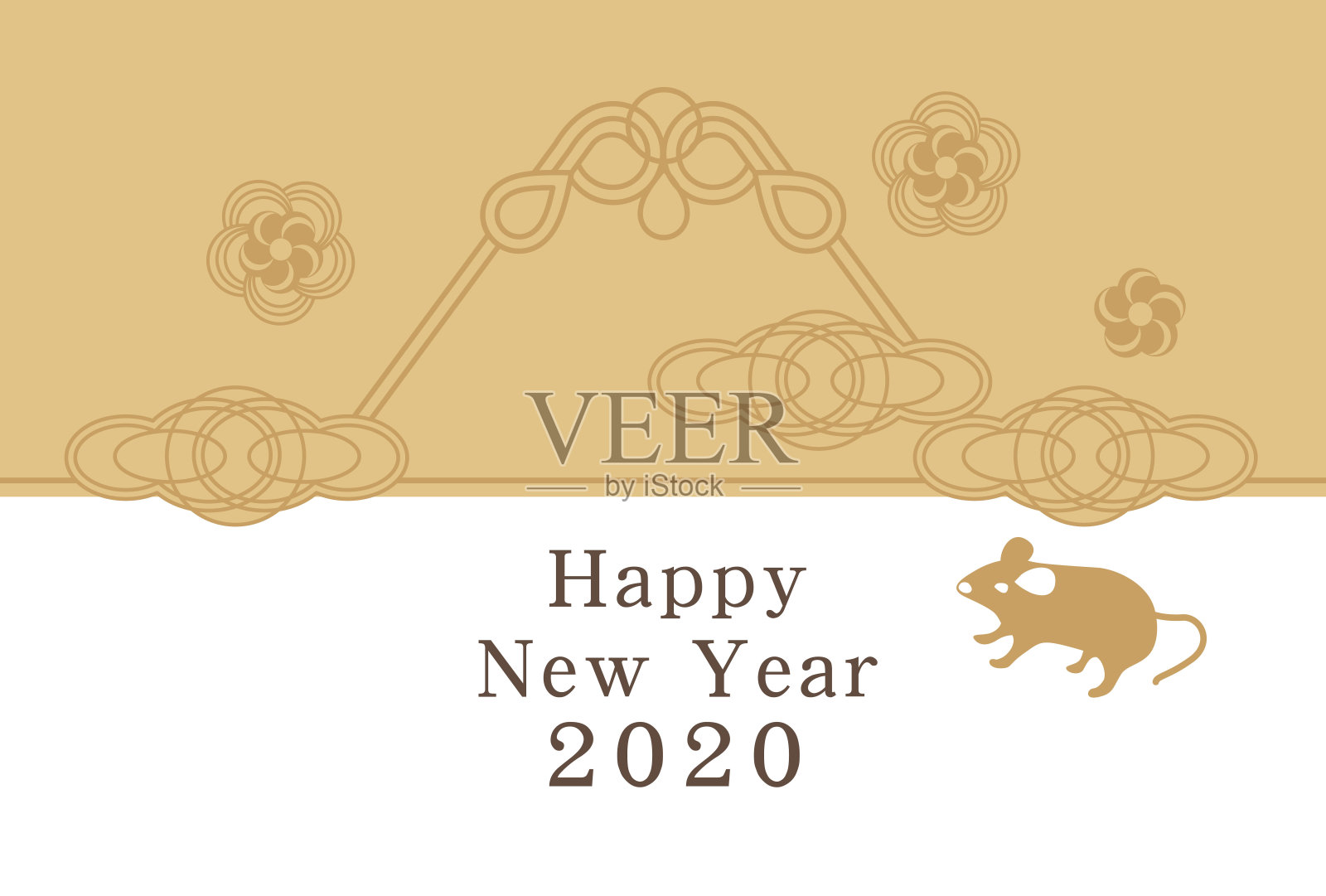 这是2020年的新年卡片设计模板素材