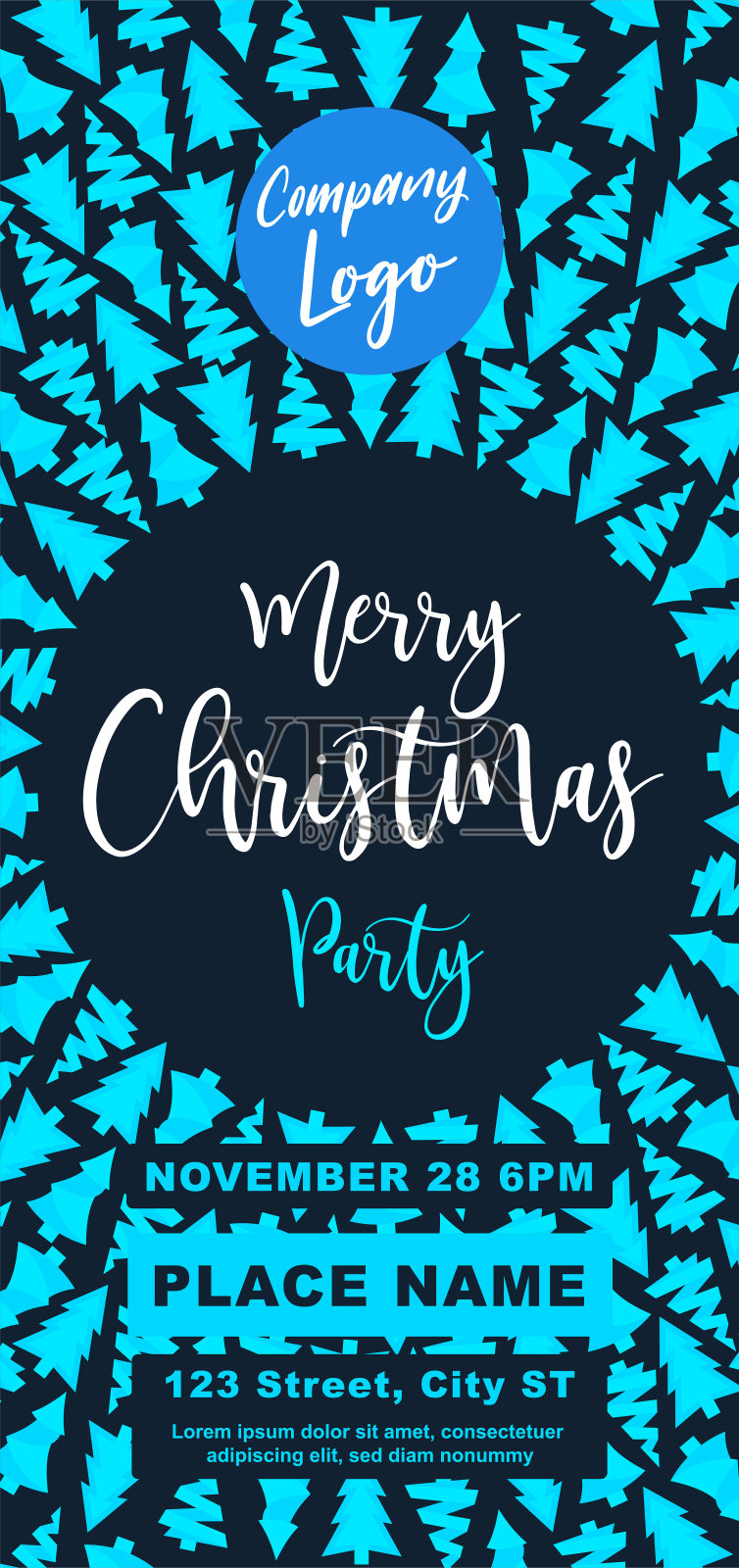 圣诞快乐DL传单横幅海报模板矢量插图提供节日贺卡设计模板素材