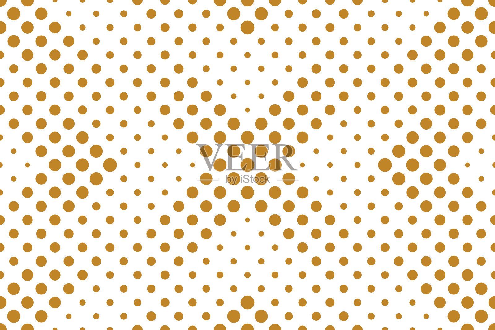 波尔卡圆点图案豪华金色无缝白色背景。向量的抽象设计。插画图片素材