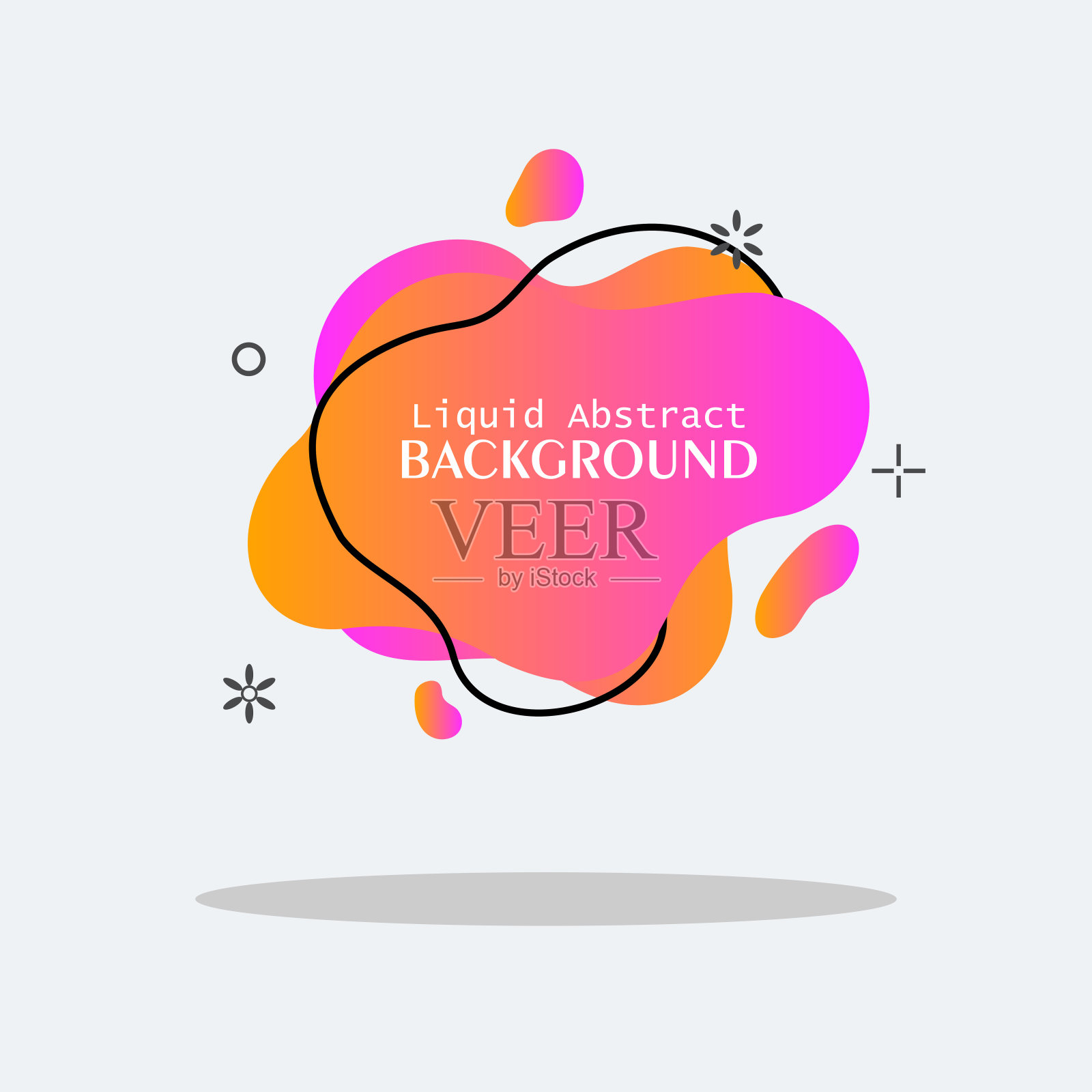 一套抽象的现代色彩液体元素。动态彩色横幅设计与文字。流体梯度几何形状,线条表示,封面,标志,海报,横幅,传单,网页。矢量图设计模板素材