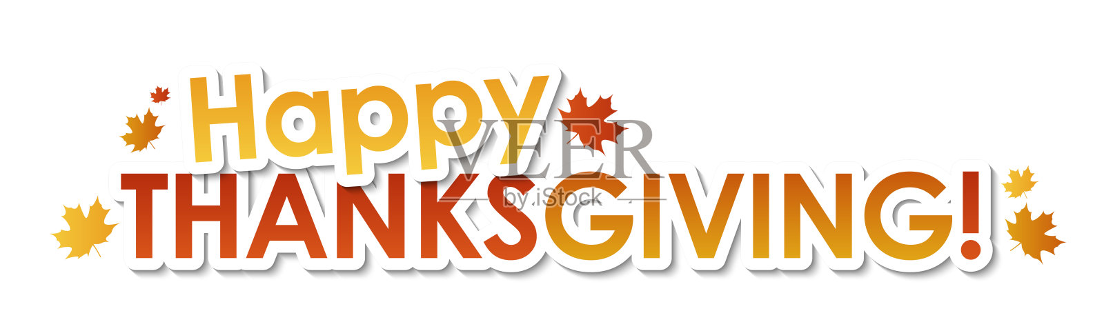感恩节快乐,枫叶排版卡插画图片素材