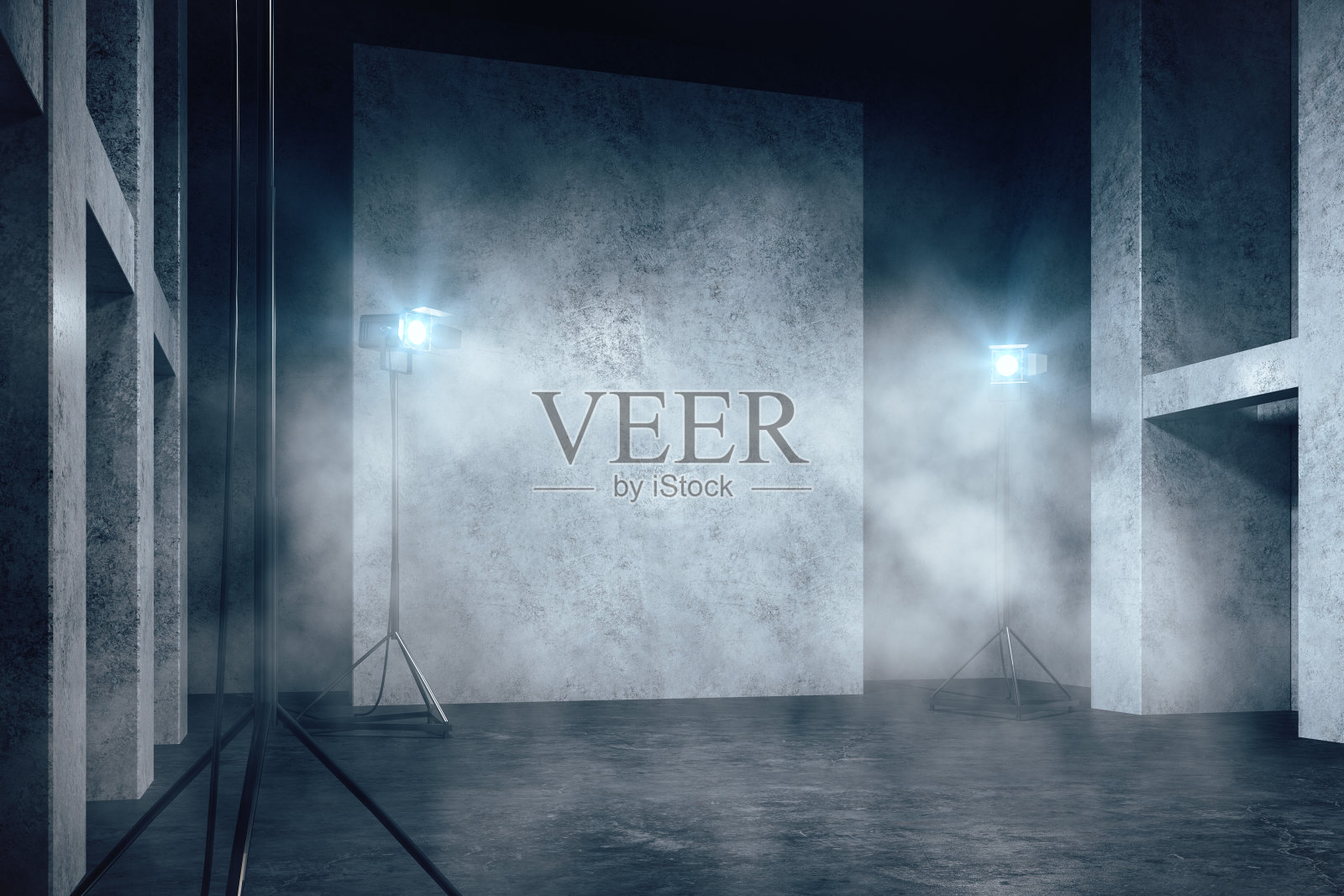 带有copyspace的朦胧混凝土内部照片摄影图片