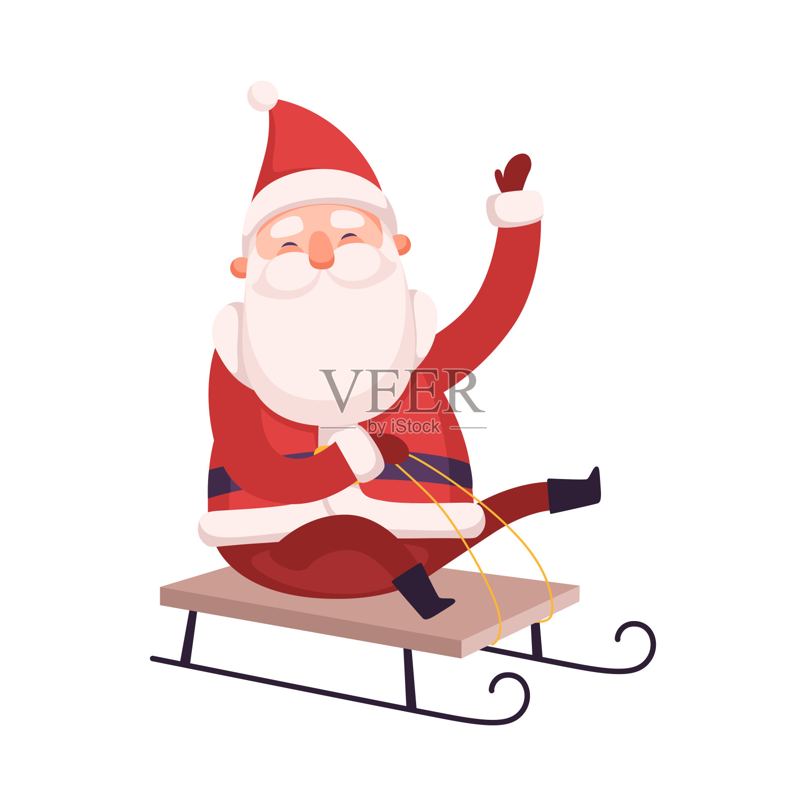 有趣的圣诞老人,可爱的圣诞和新年字符,冬季假期设计元素矢量插图插画图片素材