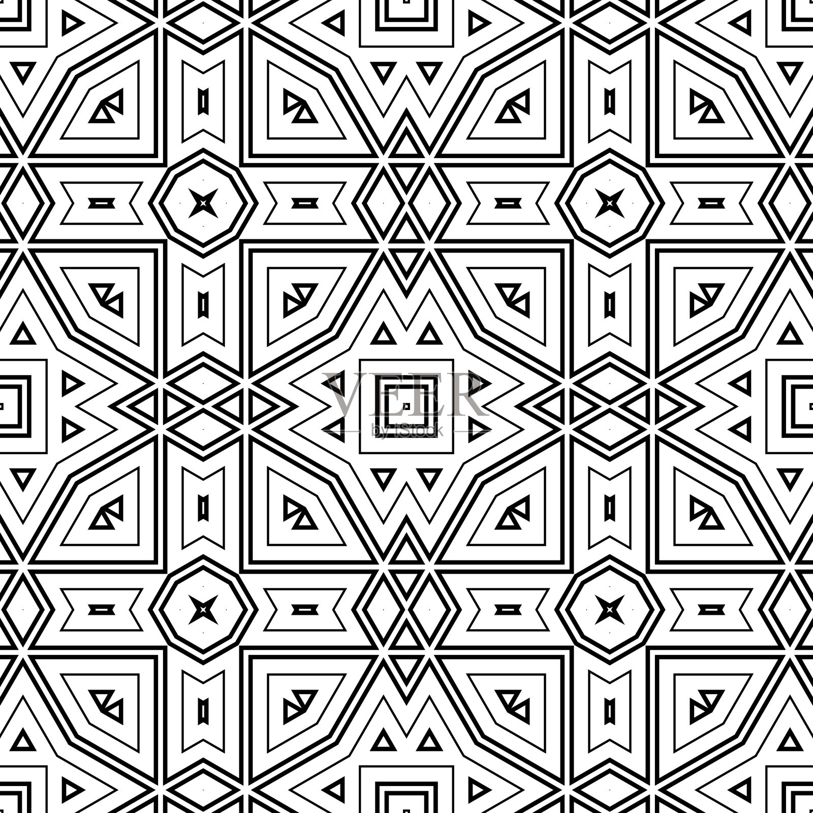 抽象细线无缝图案。线性装饰几何背景。包装纸。矢量插图。插画图片素材