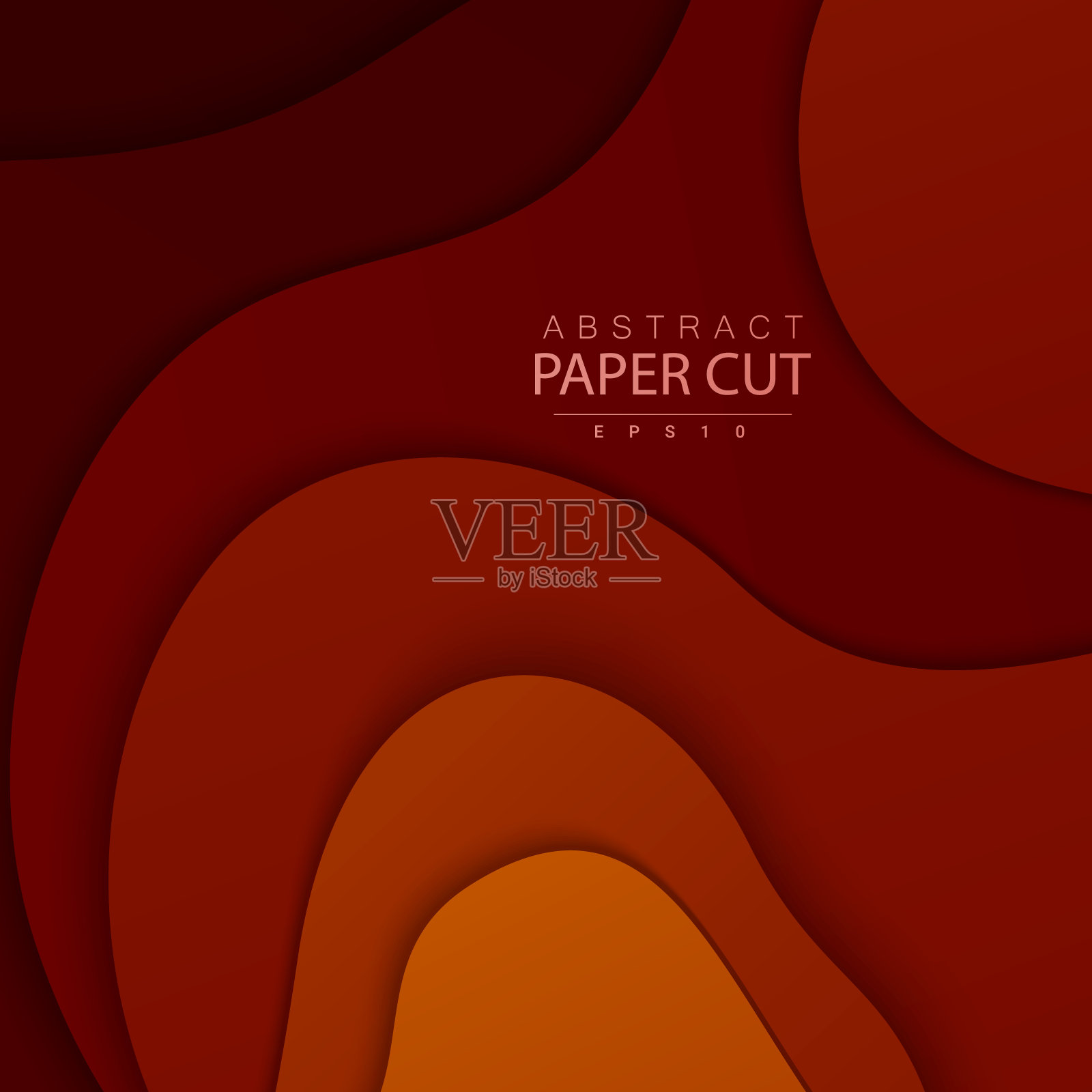 垂直横幅与3D抽象背景与剪纸形状。插画图片素材