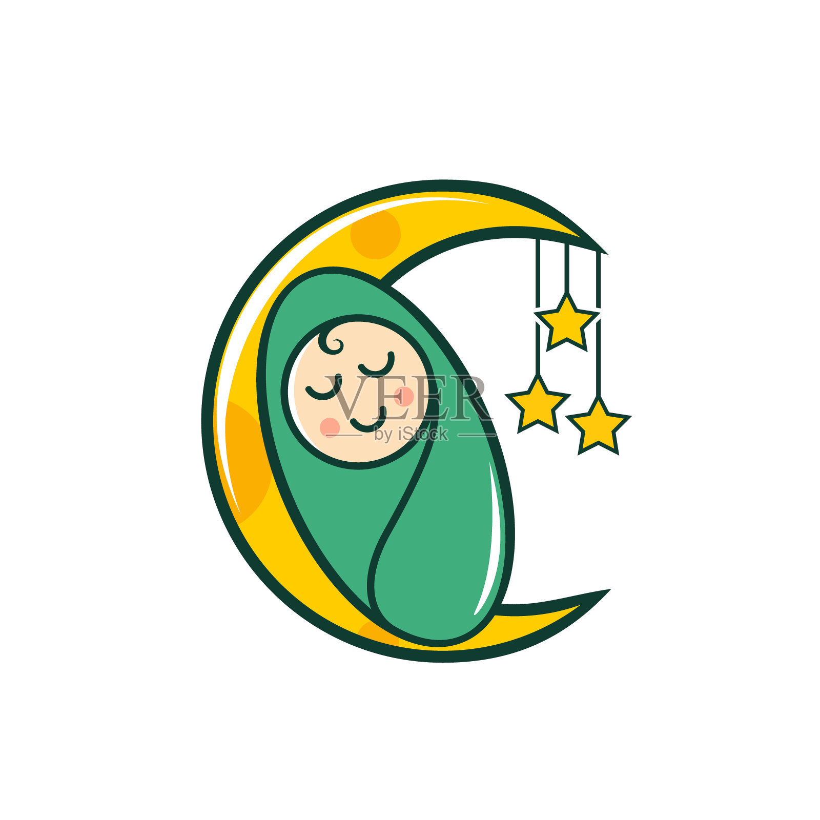 seelping婴儿插画图片素材