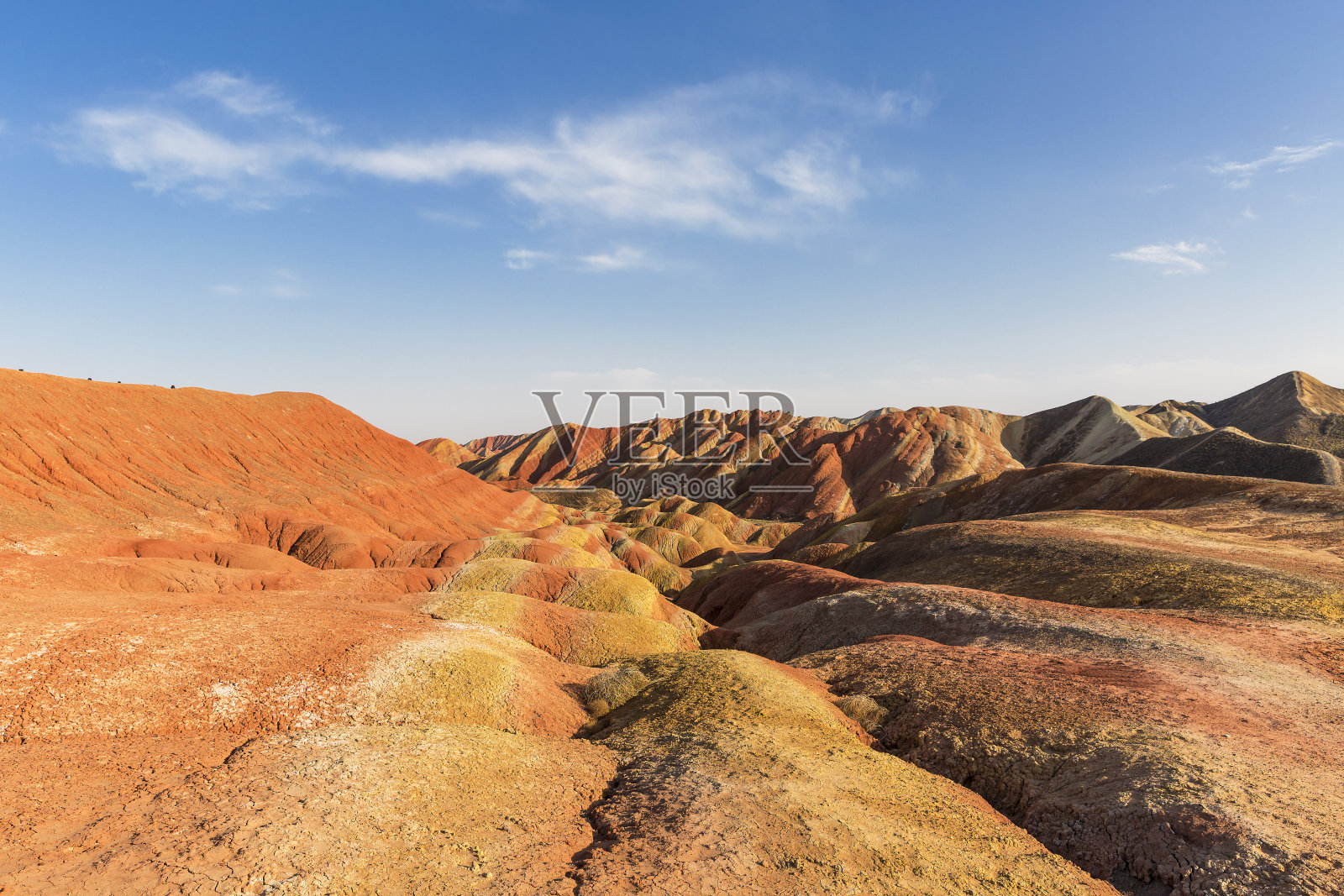 中国甘肃张掖丹霞国家地质公园彩虹山。照片摄影图片