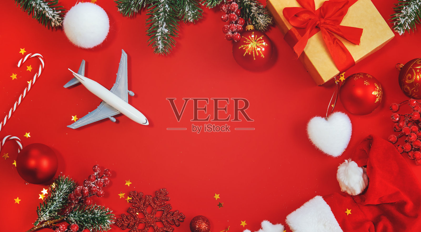 美丽的圣诞背景。旅行的概念。有选择性的重点。照片摄影图片