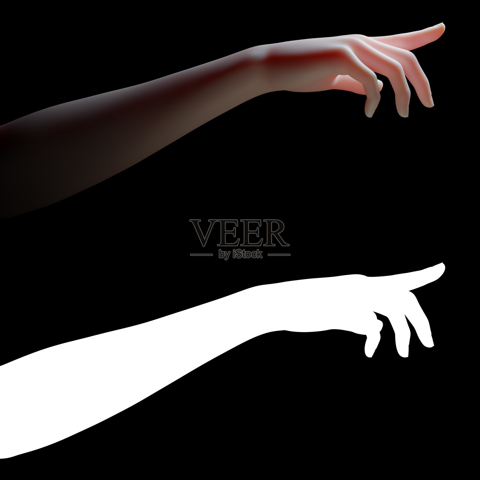 女人用食指触摸或指指点点照片摄影图片