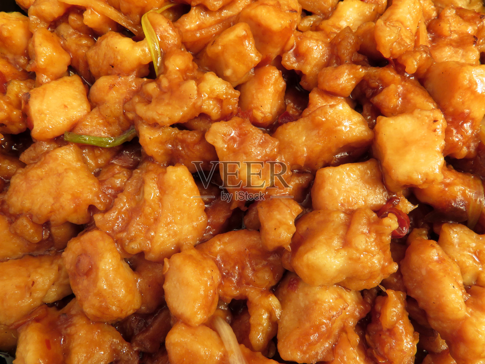 四川炒鸡球特写照片摄影图片