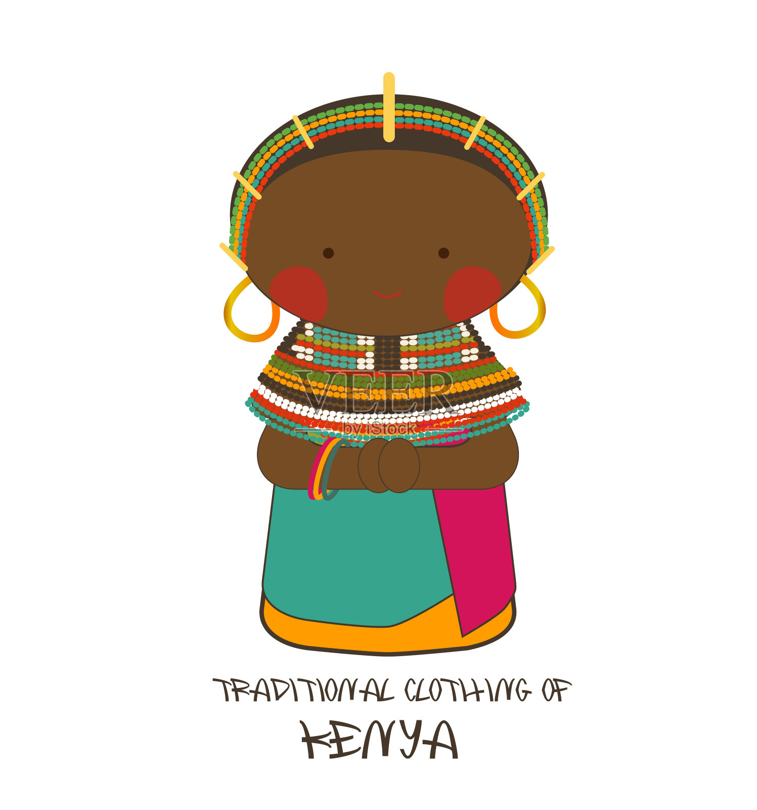 肯尼亚的传统服装,康加插画图片素材