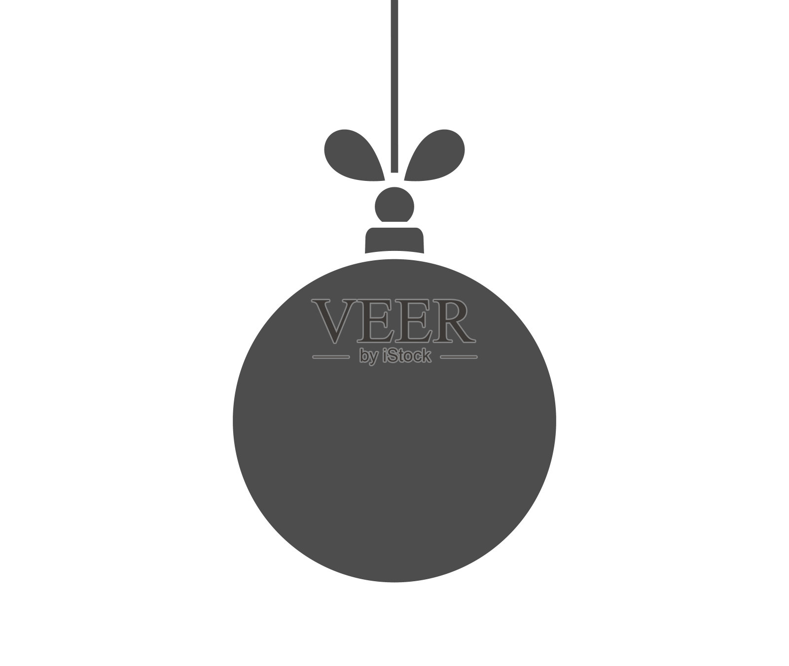 圣诞黑色装饰球图标。插画图片素材