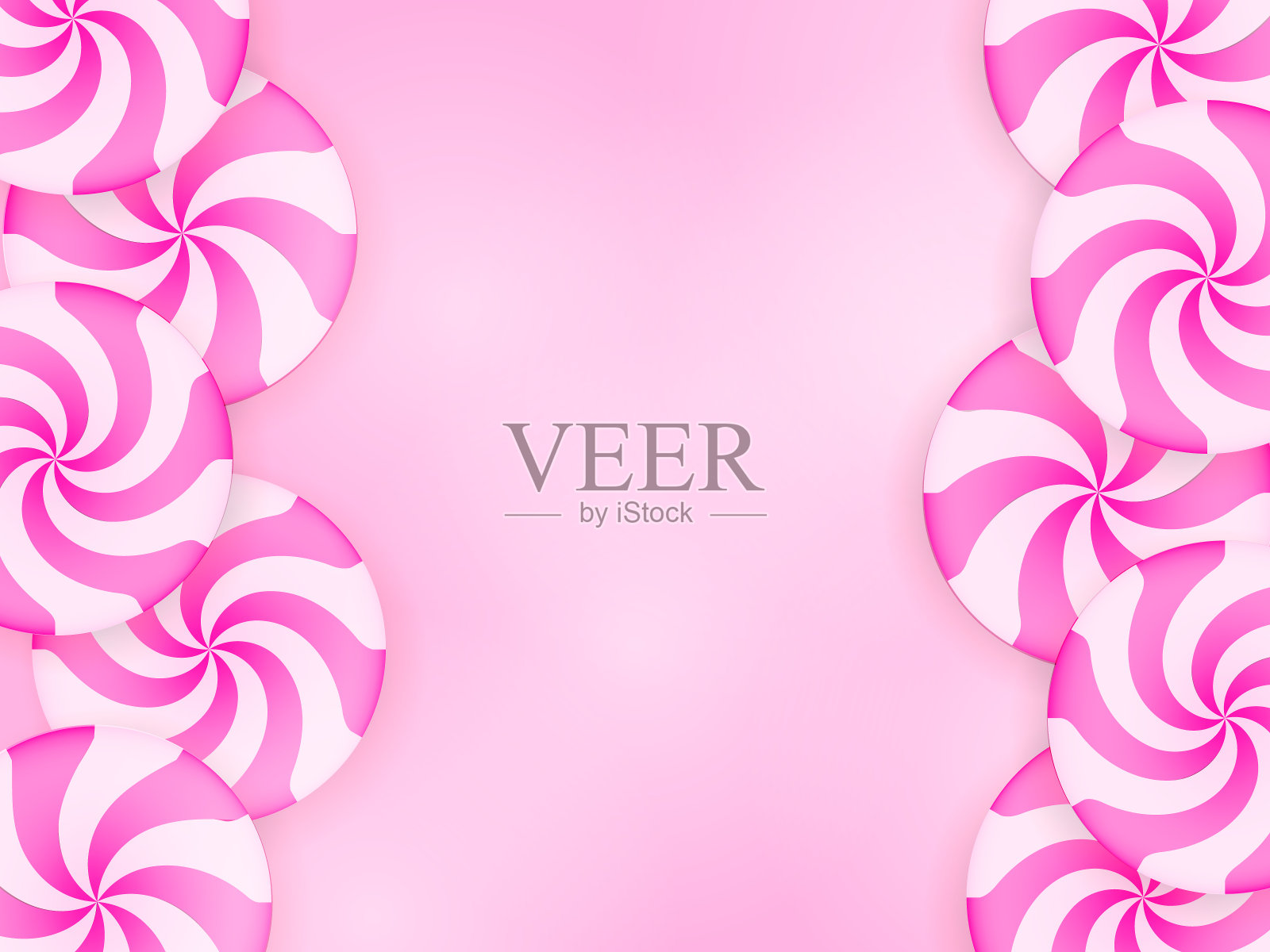 粉色的甜美的糖果。矢量股票插图海报或卡片插画图片素材