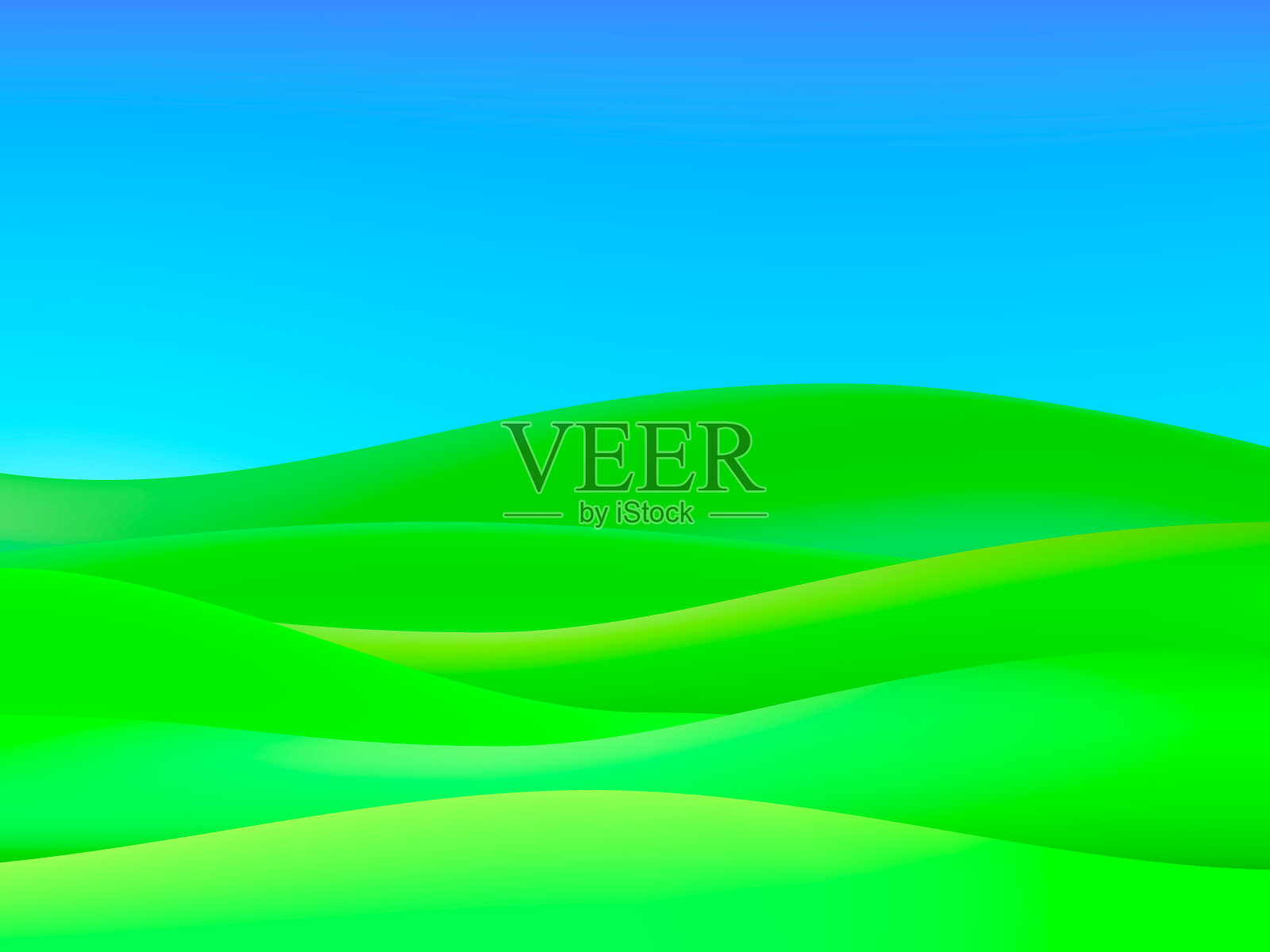 绿色草地的背景。矢量股票插图海报或横幅。插画图片素材