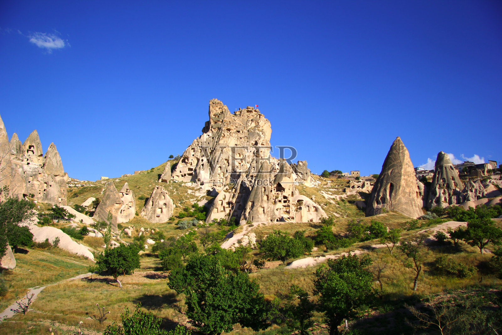 卡帕多奇亚的于希萨尔城堡照片摄影图片