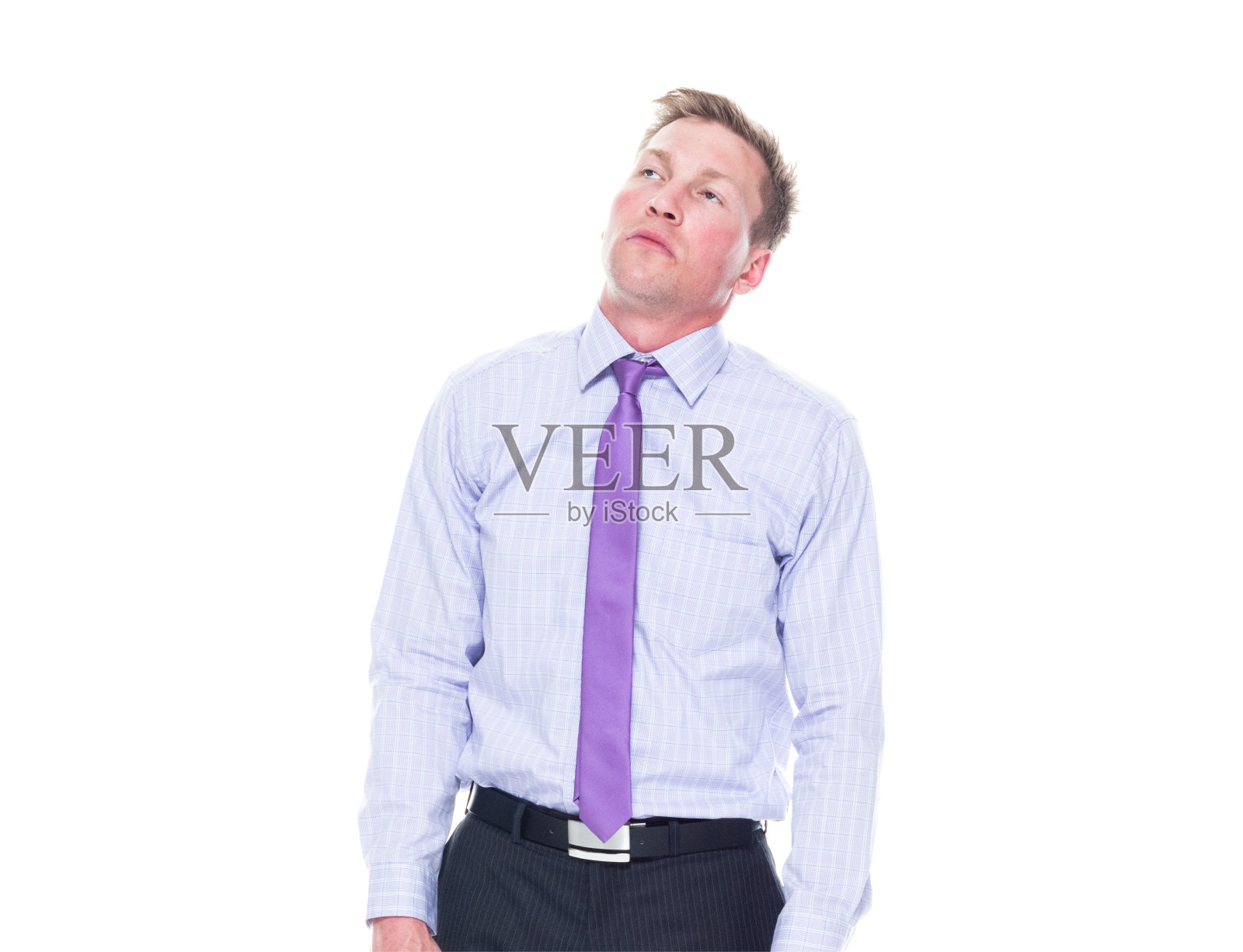 一人/正面/腰部以上的20-29岁的成年英俊的人白人男性/年轻人商人/经理站谁是无聊/挫折照片摄影图片