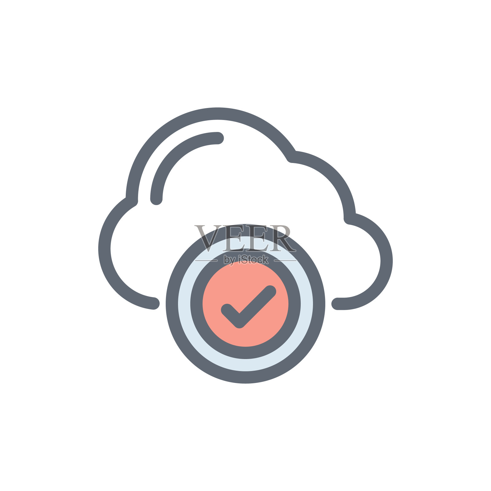 云接受向量轮廓填充图标插画图片素材