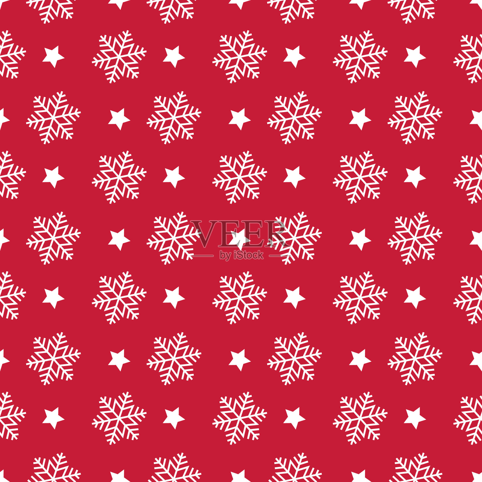 雪花无缝图案圣诞对称纹理红色背景插画图片素材