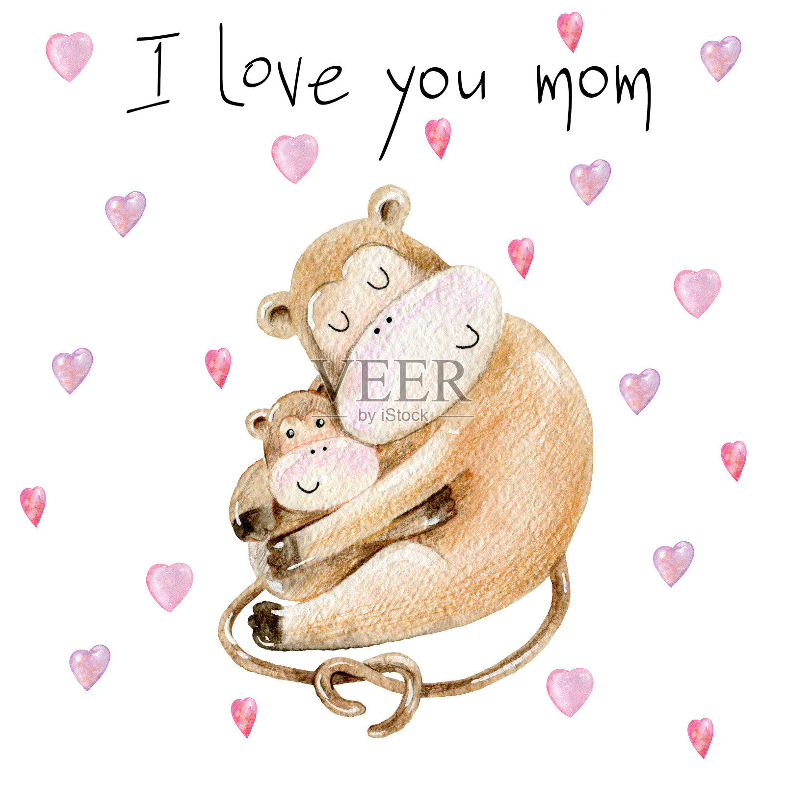 母亲和婴儿插画图片素材