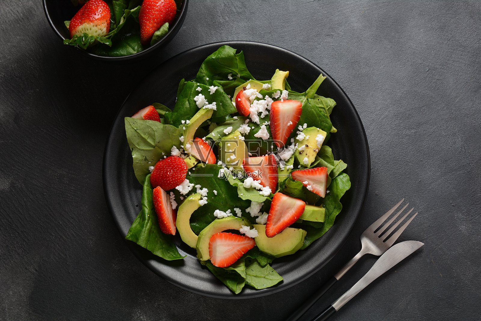 夏季草莓沙拉照片摄影图片