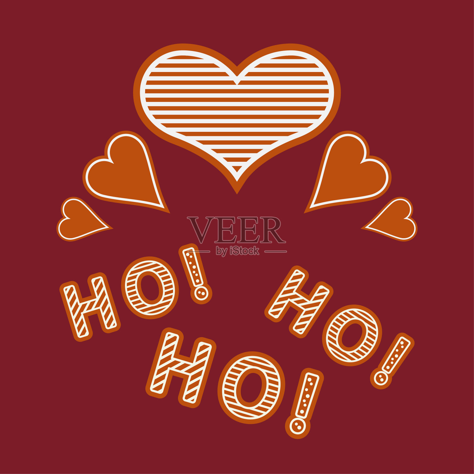 圣诞姜饼。的心。插画图片素材