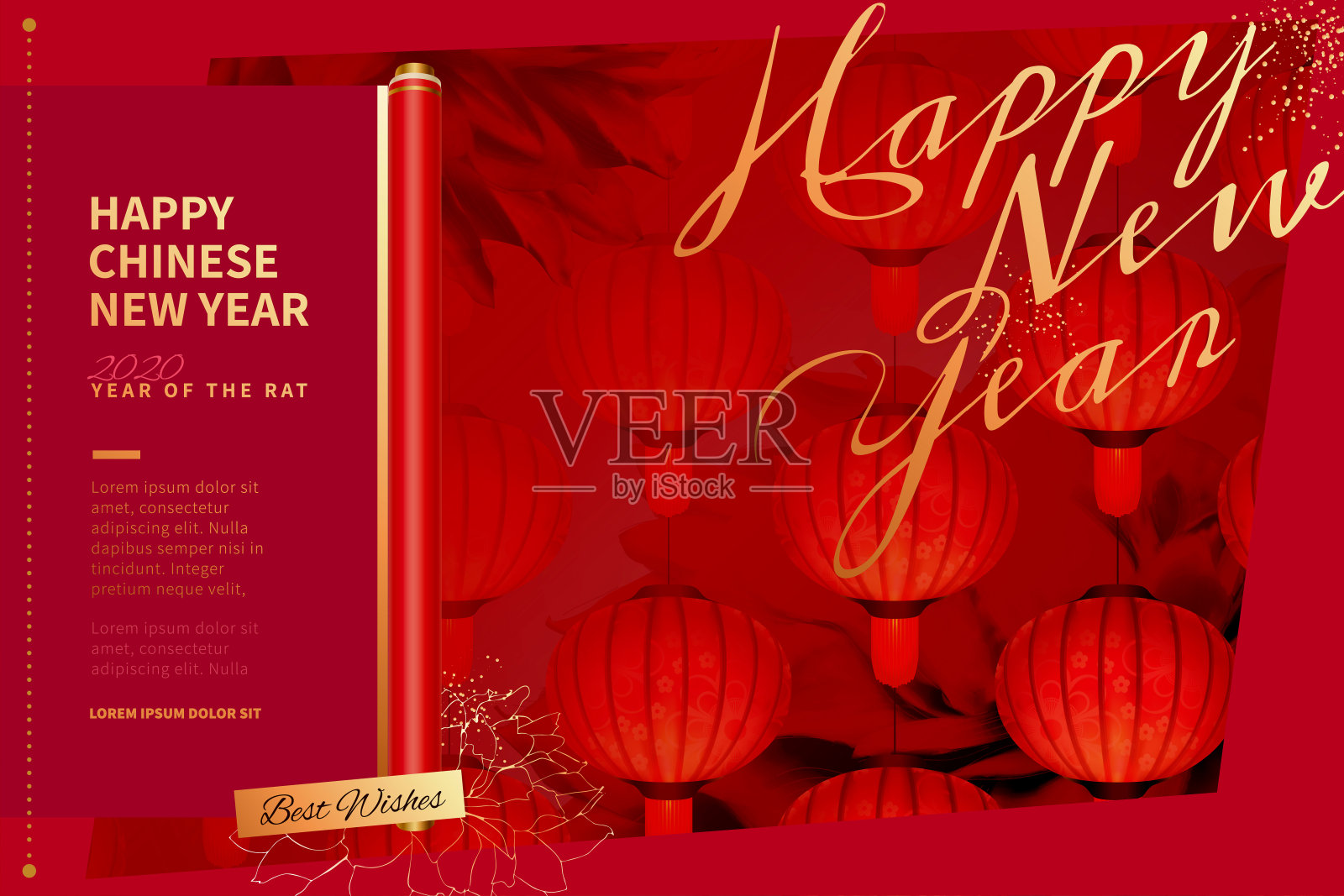 中国新年的红灯笼设计模板素材