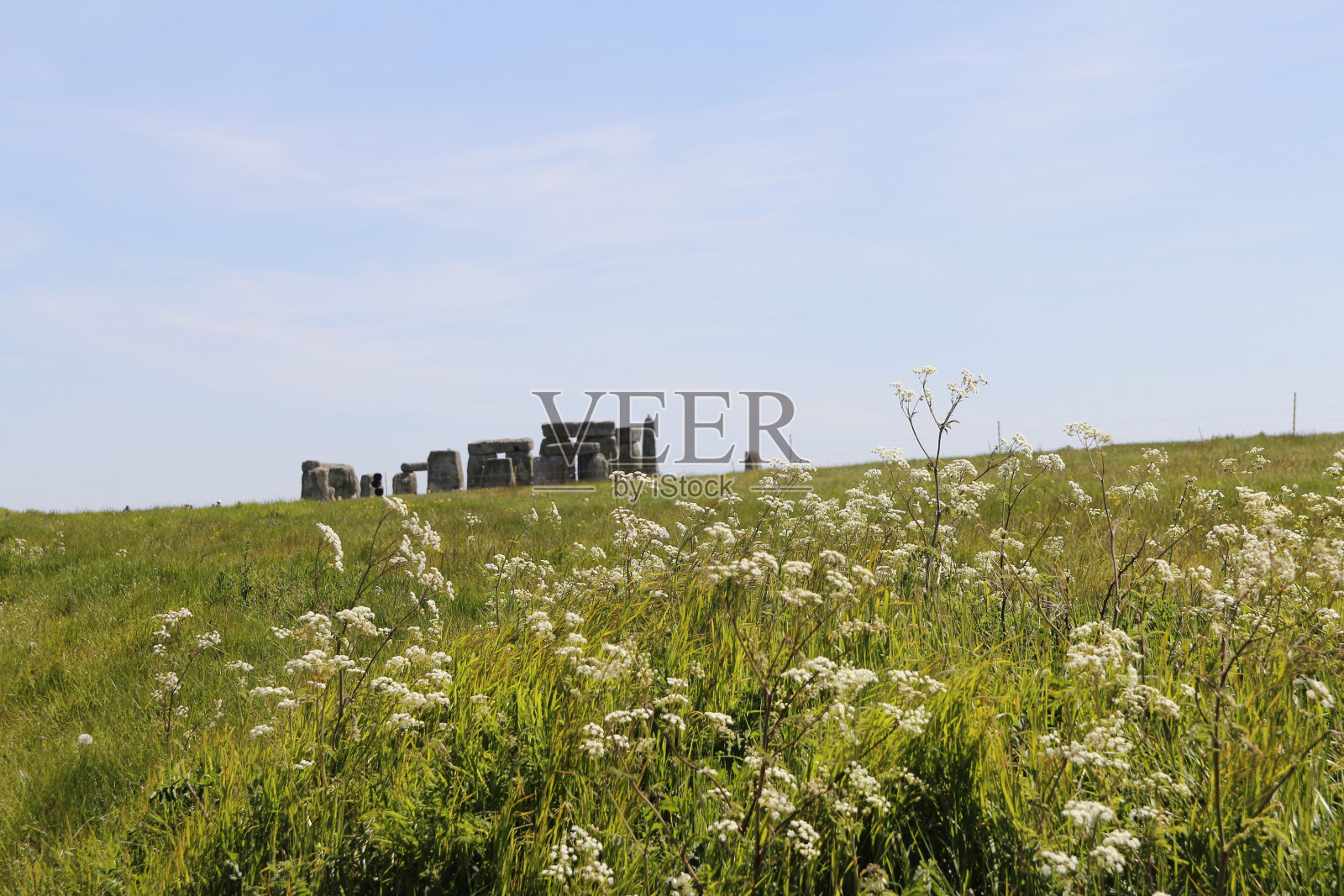 英国有蓝天的巨石阵照片摄影图片