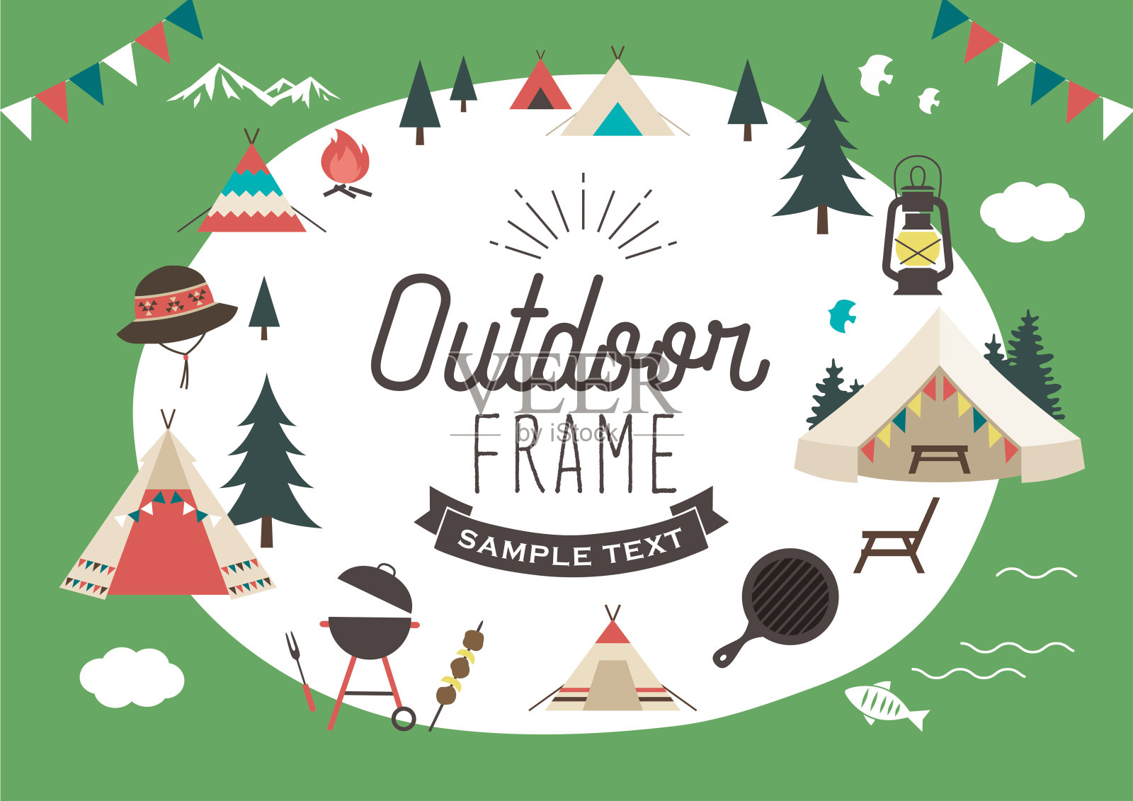 户外框架插画图片素材