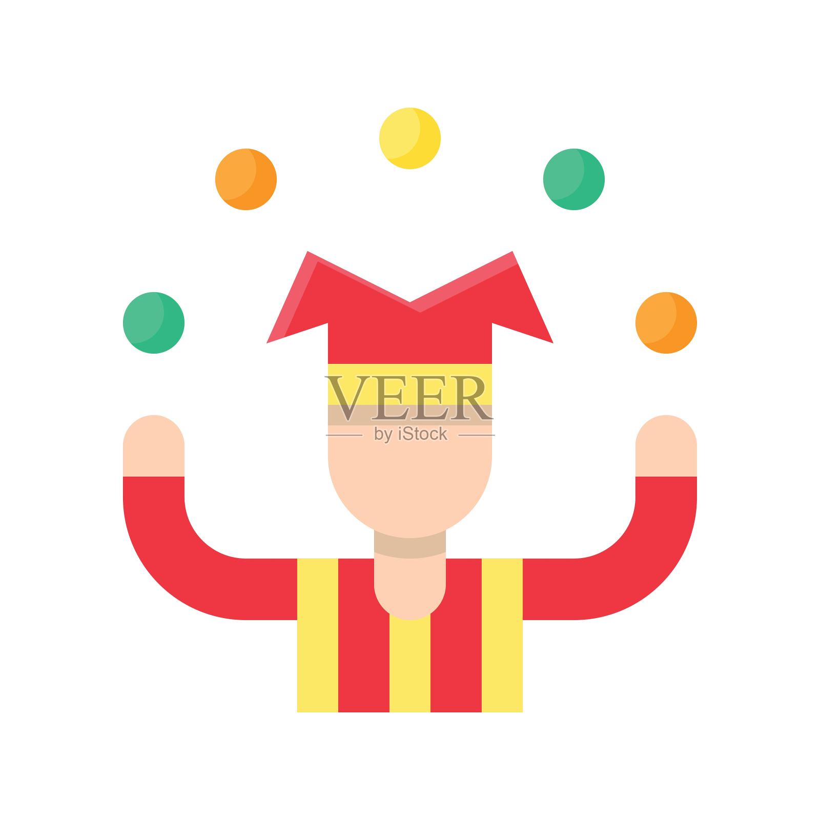 马戏团艺术家有关的艺术或工艺矢量在平面设计插画图片素材