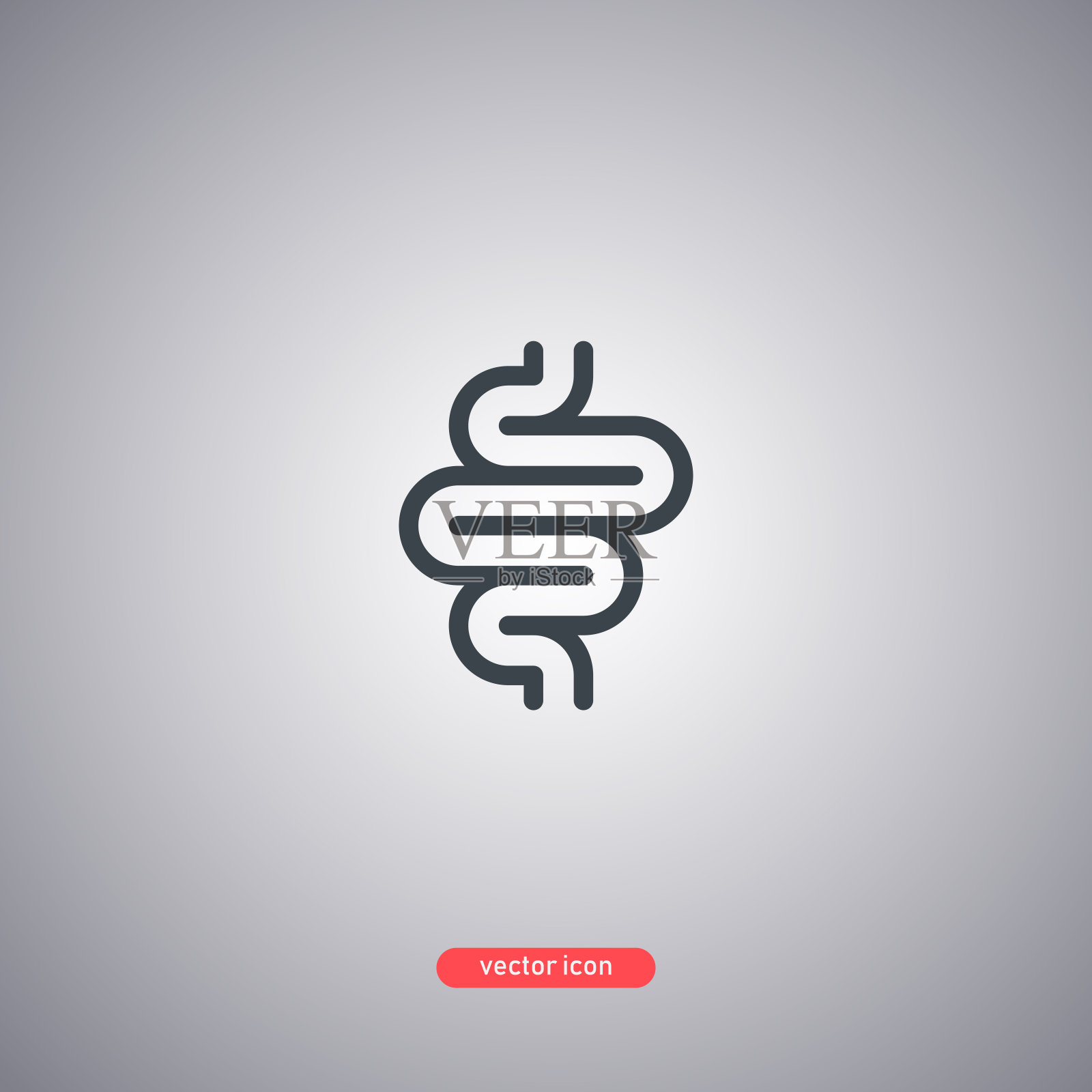 肠图标孤立在白色背景。平面设计。插画图片素材