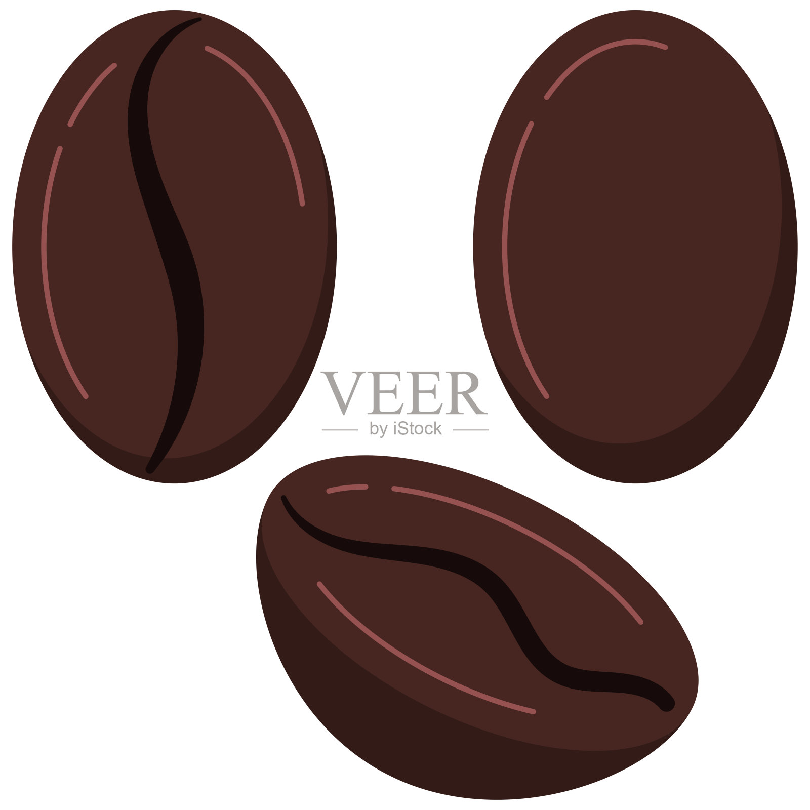 咖啡谷物食品标志图标设置孤立的白色背景。插画图片素材