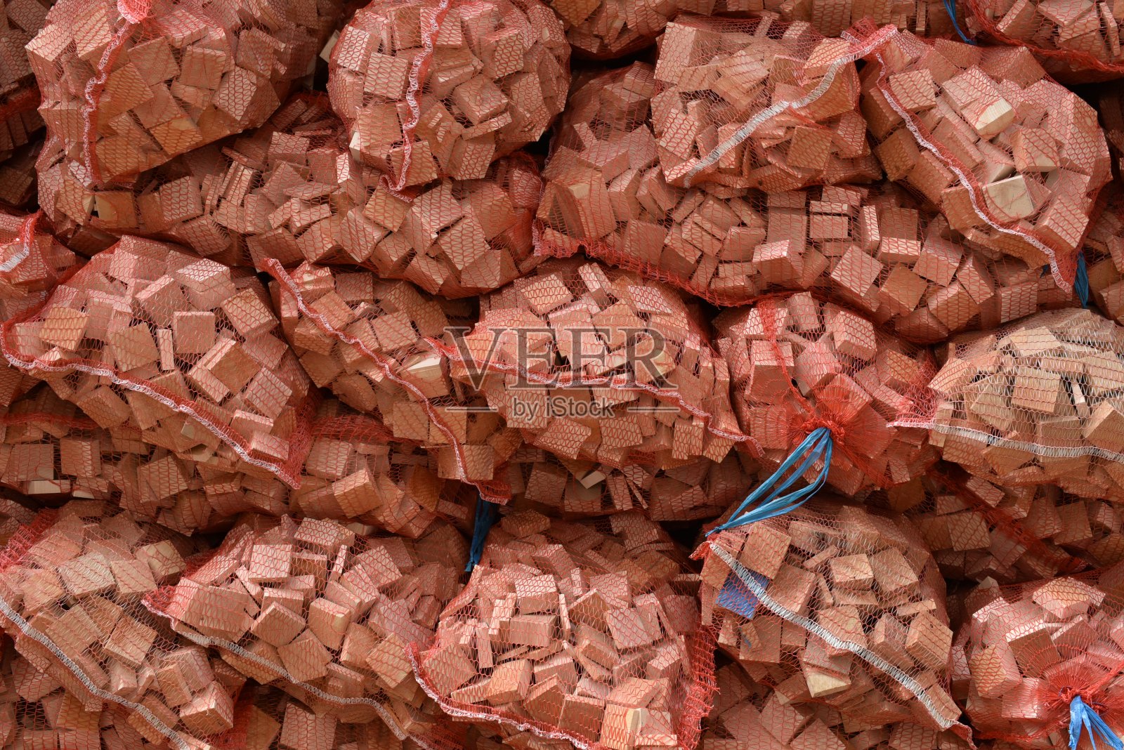 网袋柴火照片摄影图片