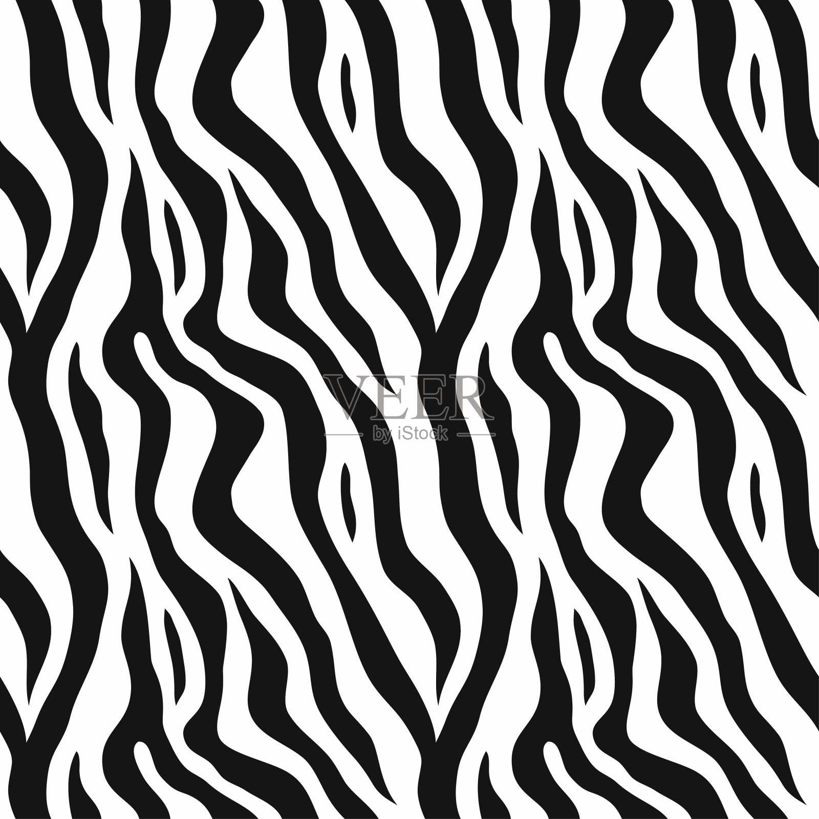 斑马纹,时尚的条纹纹理。动物自然的打印。用于墙纸、纺织品、封面的设计。向量无缝的背景。插画图片素材