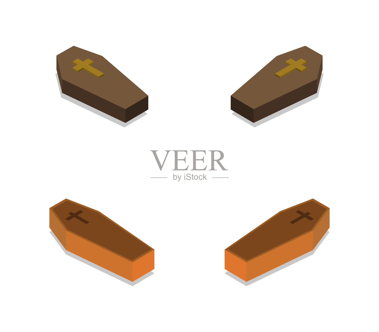 棺材里等死插画图片素材