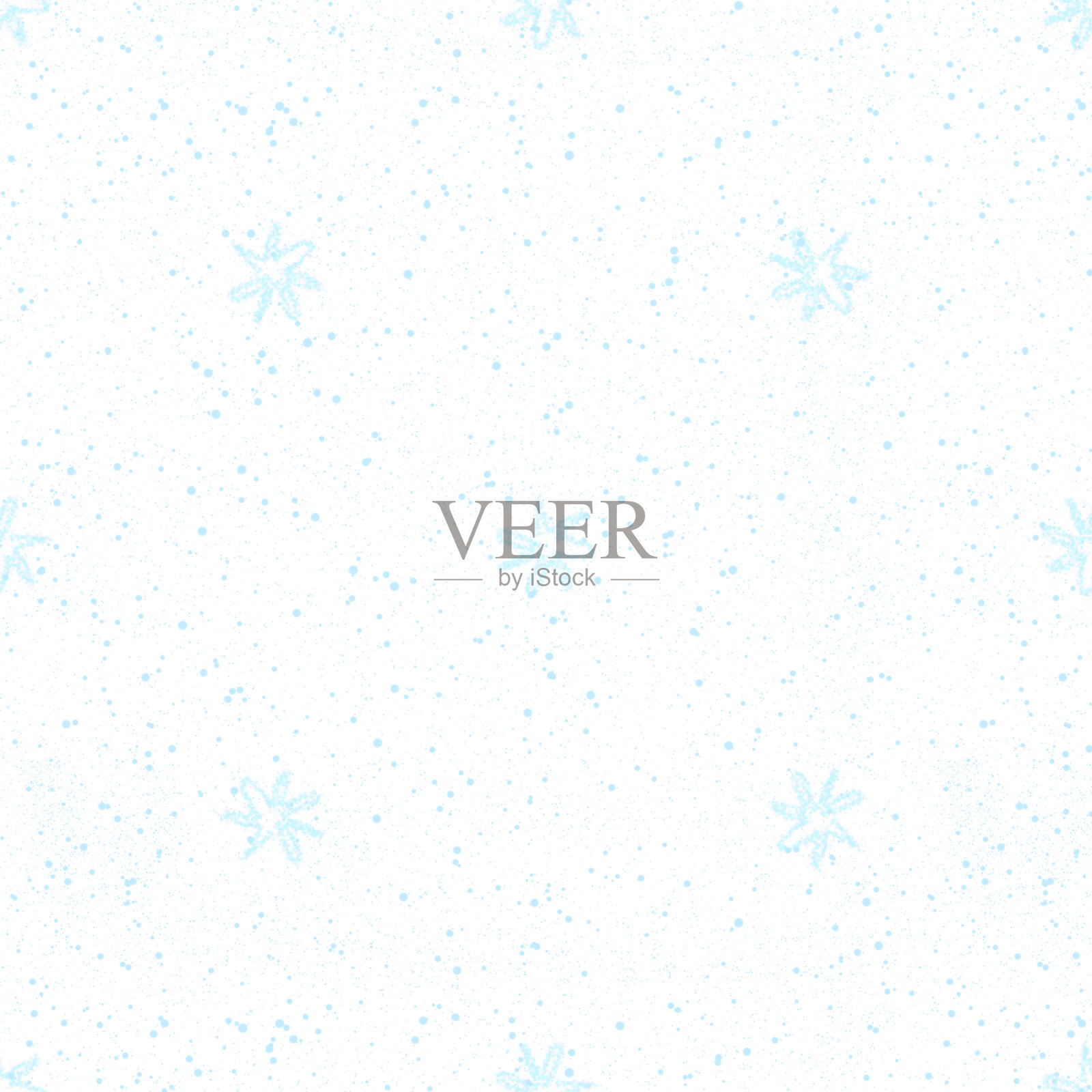 手绘蓝色雪花圣诞无缝拍插画图片素材