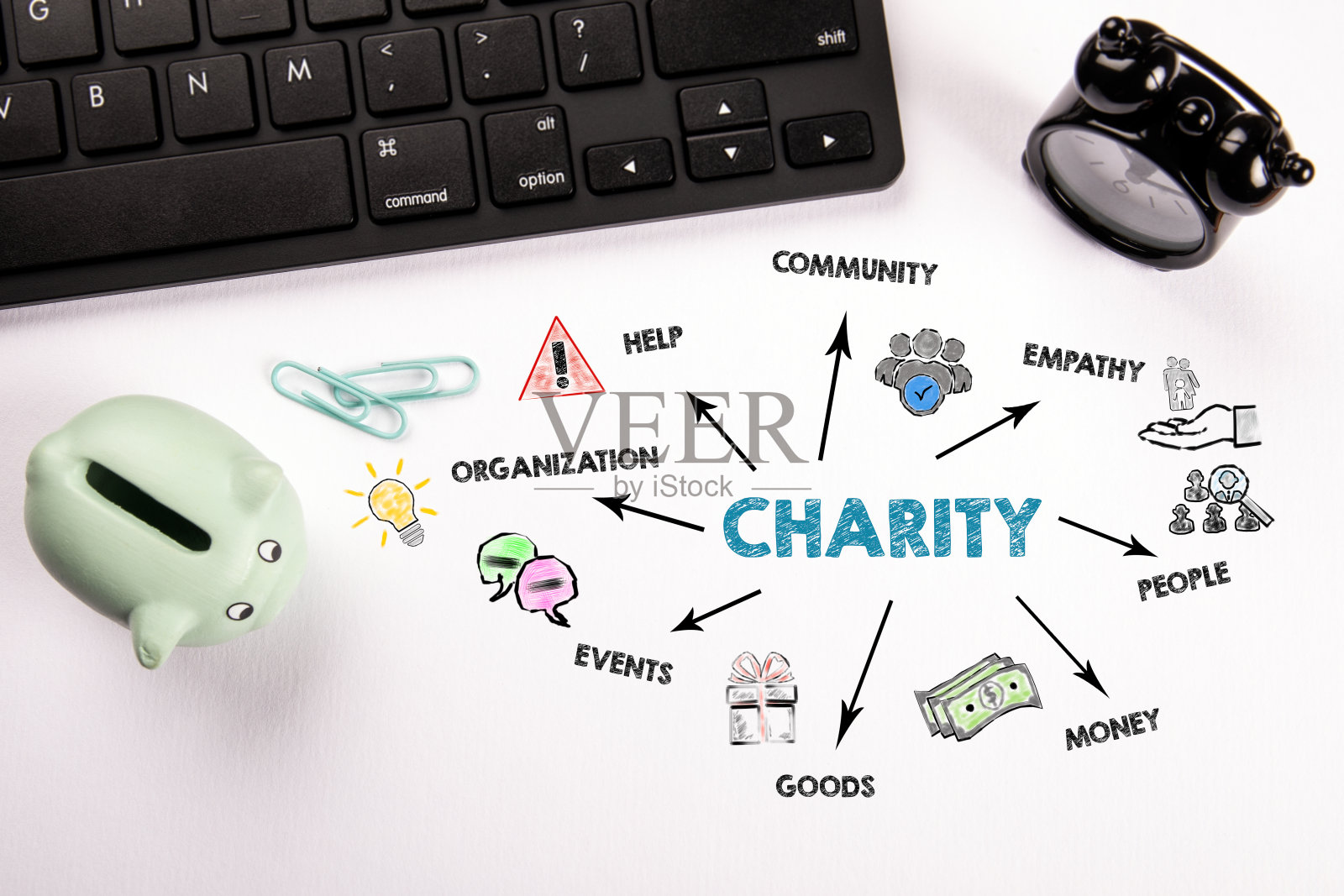 慈善机构。帮助、同理心、人和金钱的概念照片摄影图片