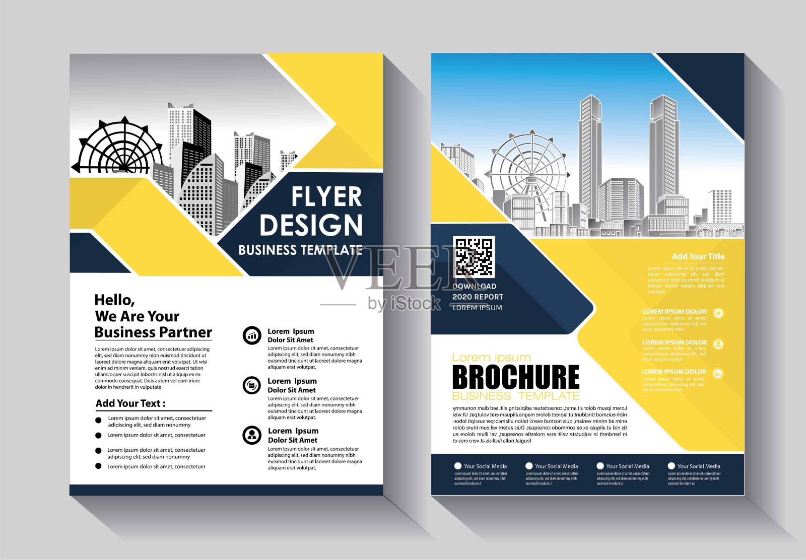 业务抽象向量模板。宣传册设计,涵盖现代布局,年度报告,海报,传单A4彩色三角形,几何形状的科技,科学,市场与灯光背景插画图片素材