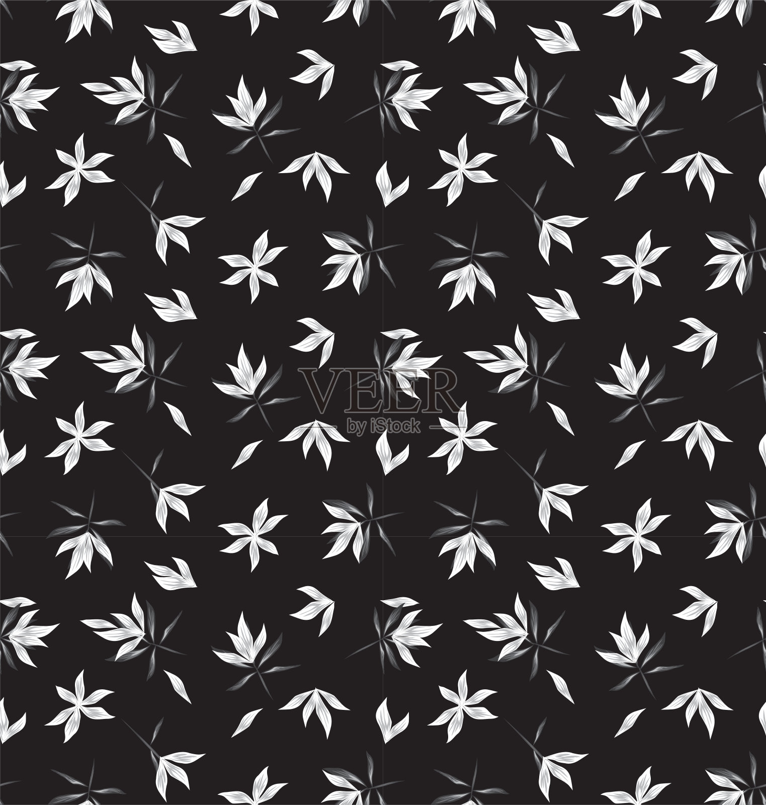 色彩缤纷的热带花卉无缝图案插画图片素材