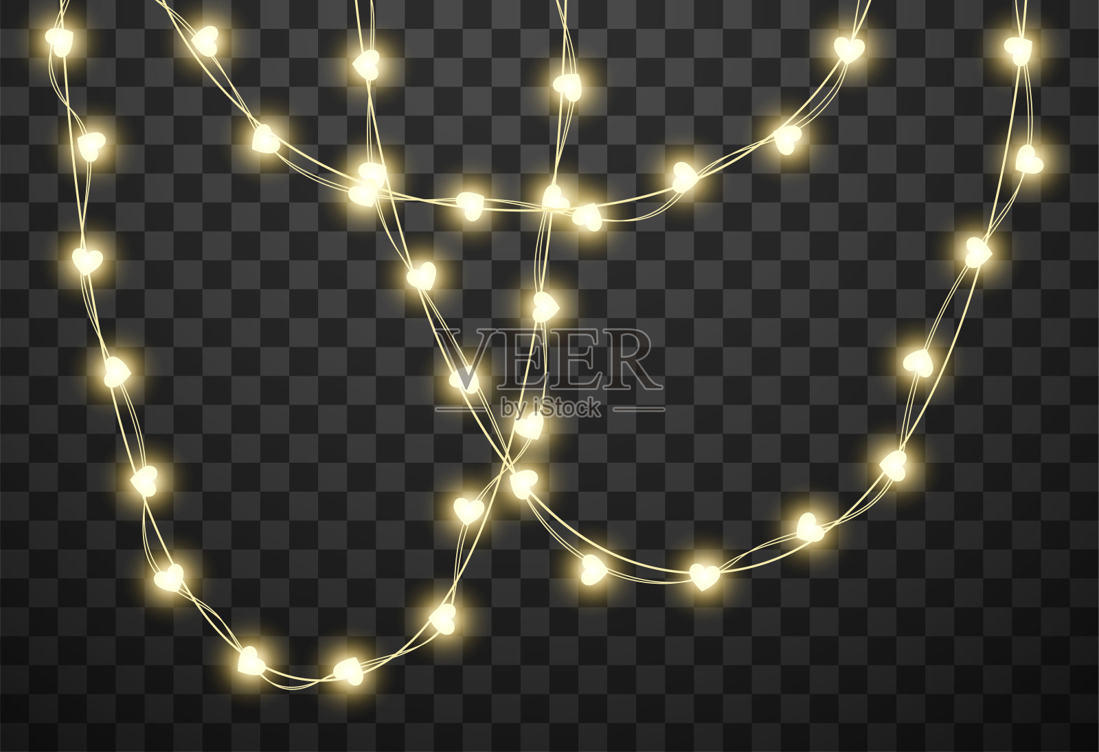 心灯泡孤立在透明背景,矢量插图插画图片素材