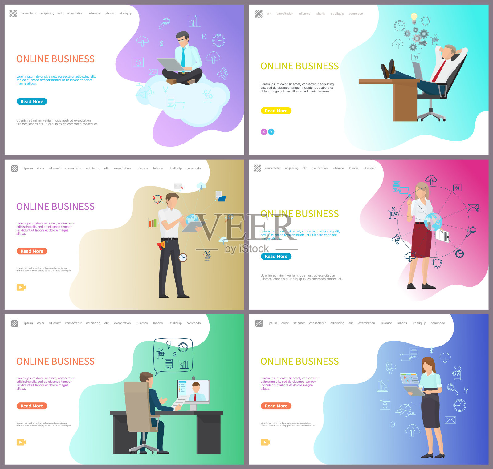 为公司和投资者设置的在线业务插画图片素材