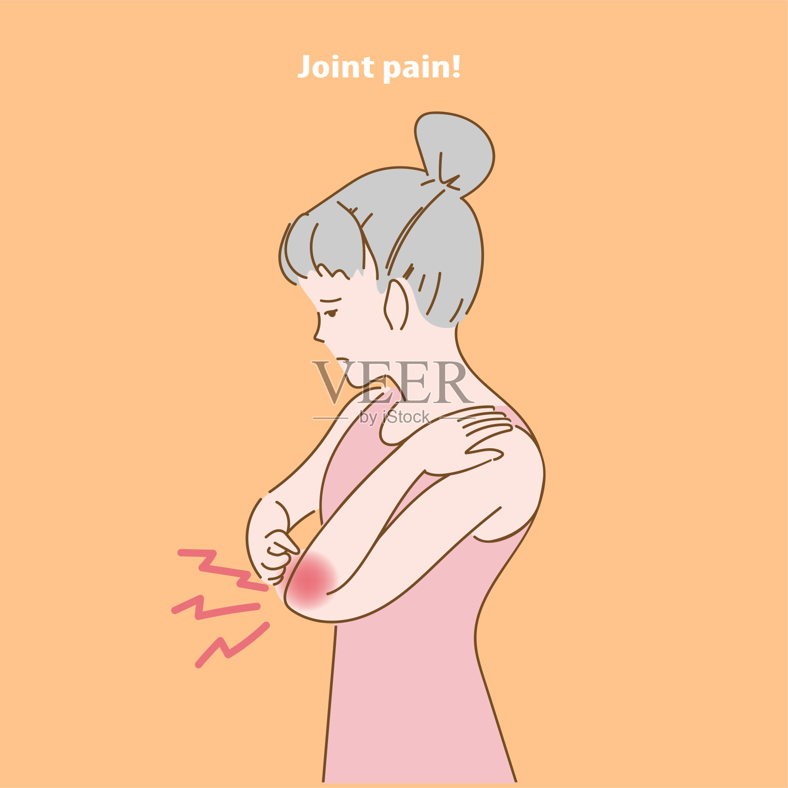 关节疼痛插画图片素材