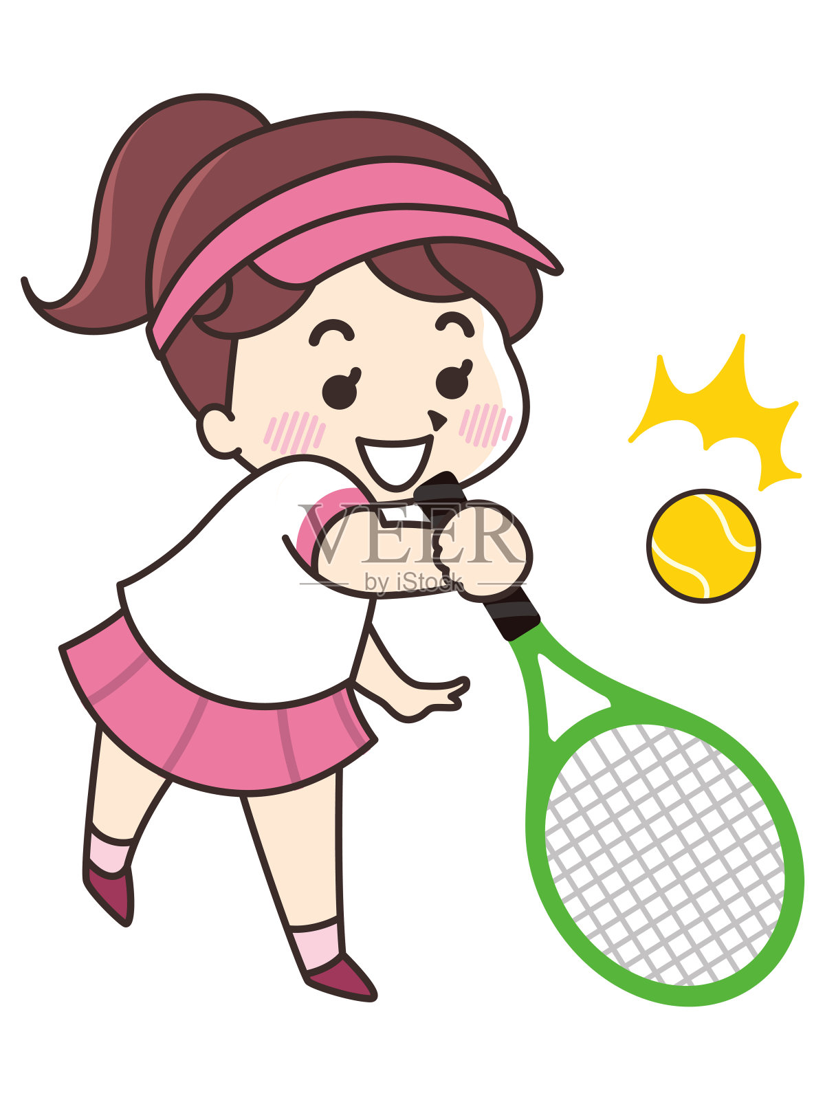 网球运动员的女人插画图片素材