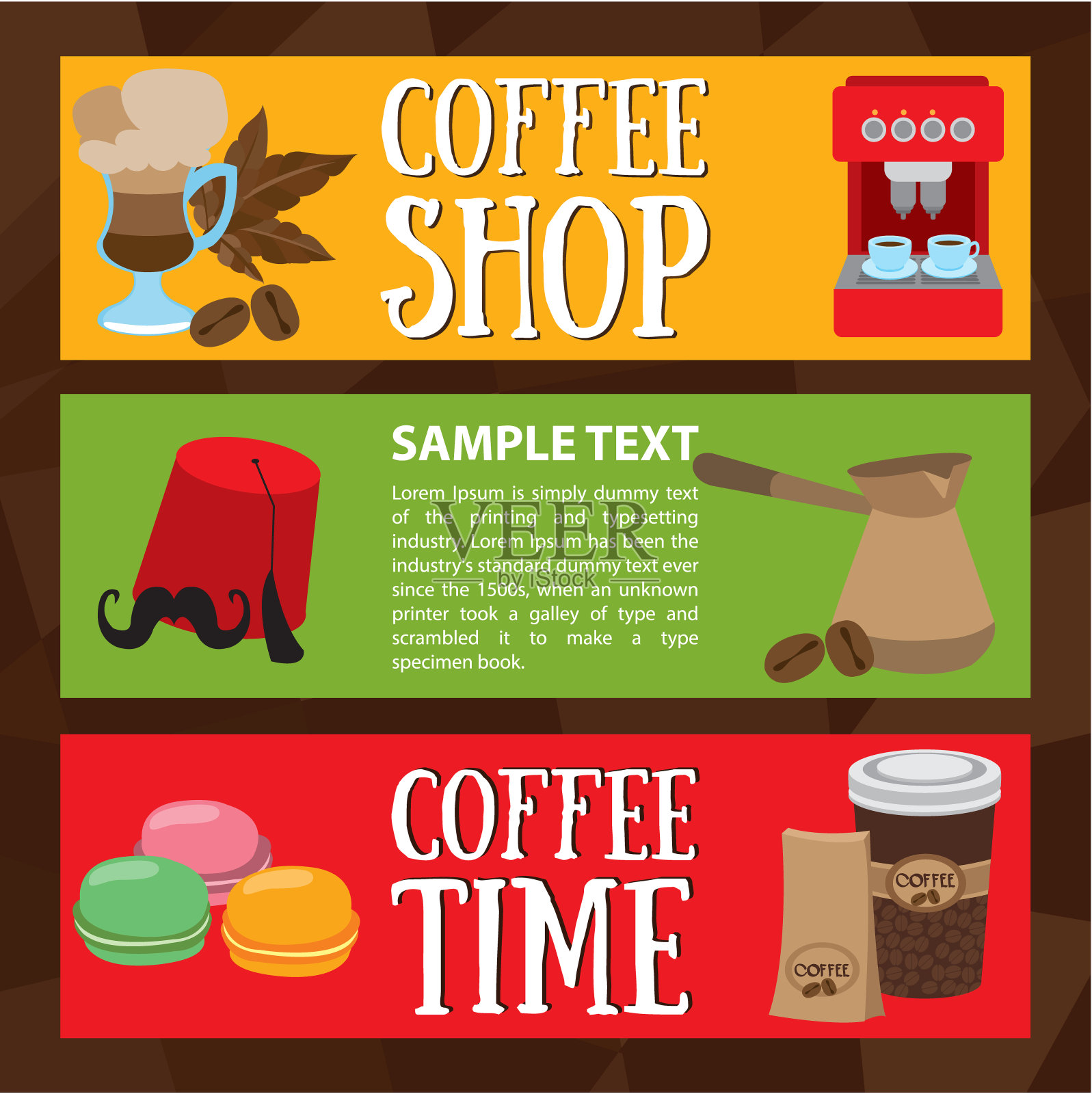 咖啡店,咖啡时间矢量插画设计模板素材