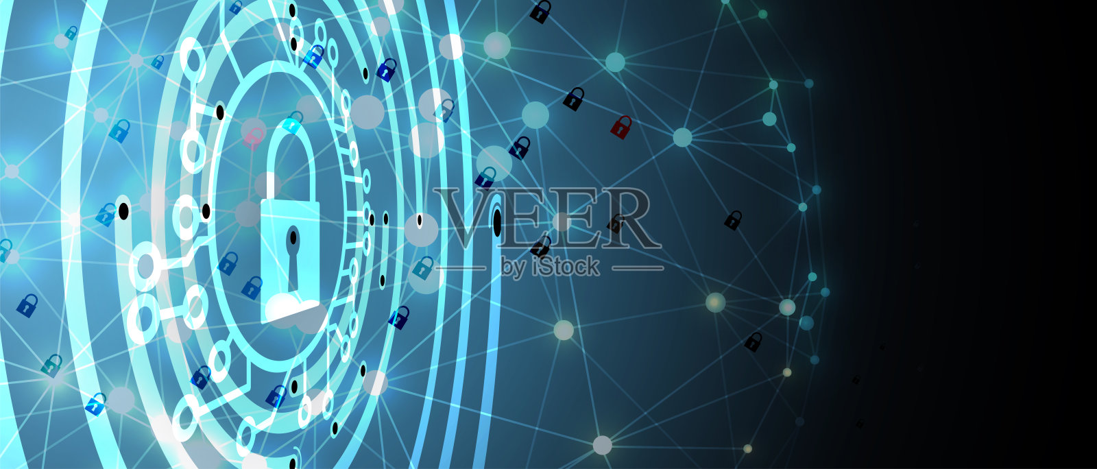 网络安全和信息或网络保护。未来技术web服务的商业和互联网项目插画图片素材