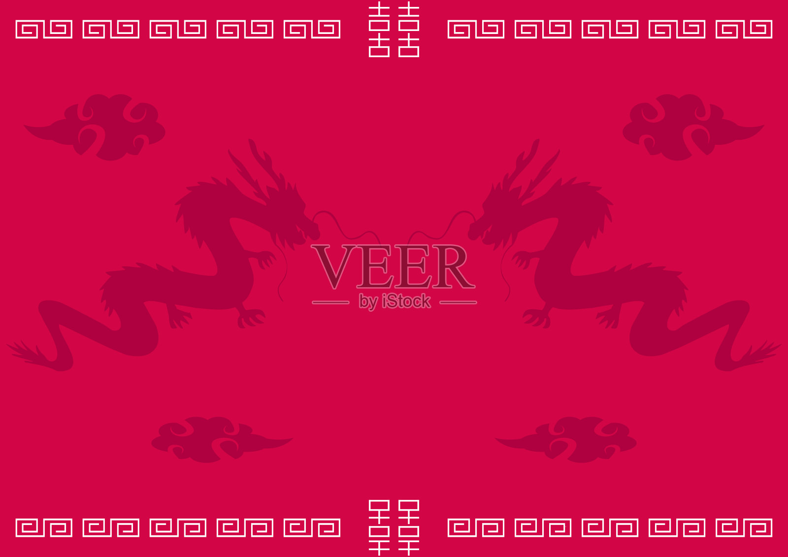 亚洲设计云龙背景与曲流图案插画图片素材