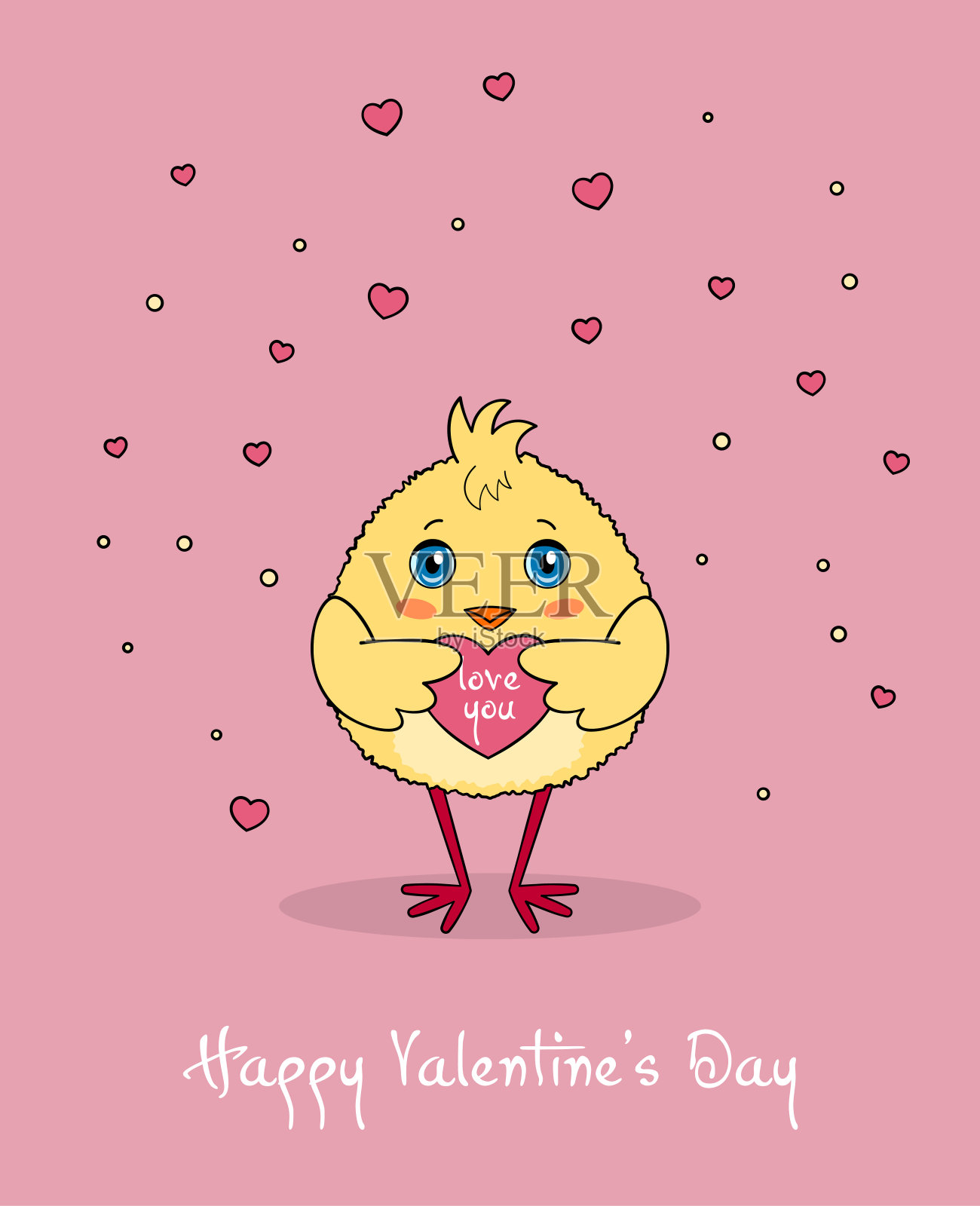 性格可爱的鸡插画图片素材